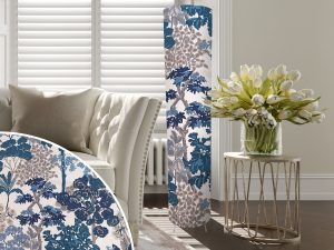 Oriental Trees Blue Floor Lamp, Modern Botanical Light