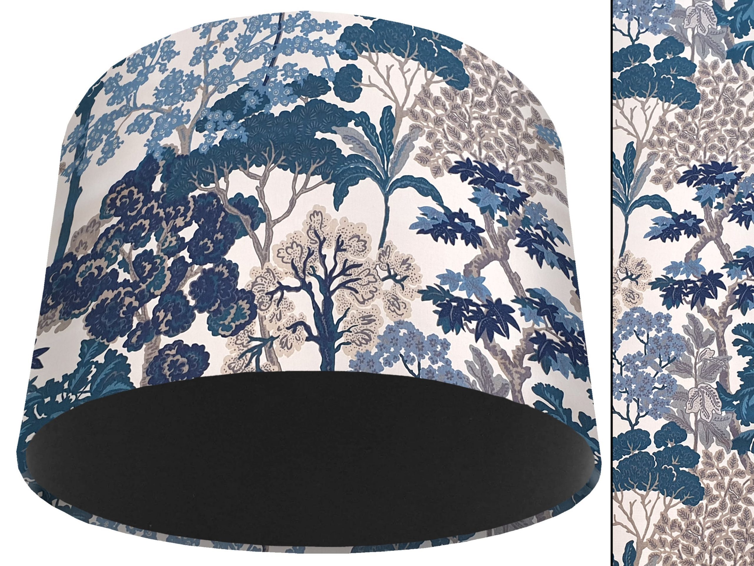 Oriental Trees Blue Light Shade Black, Exotic Home Interior