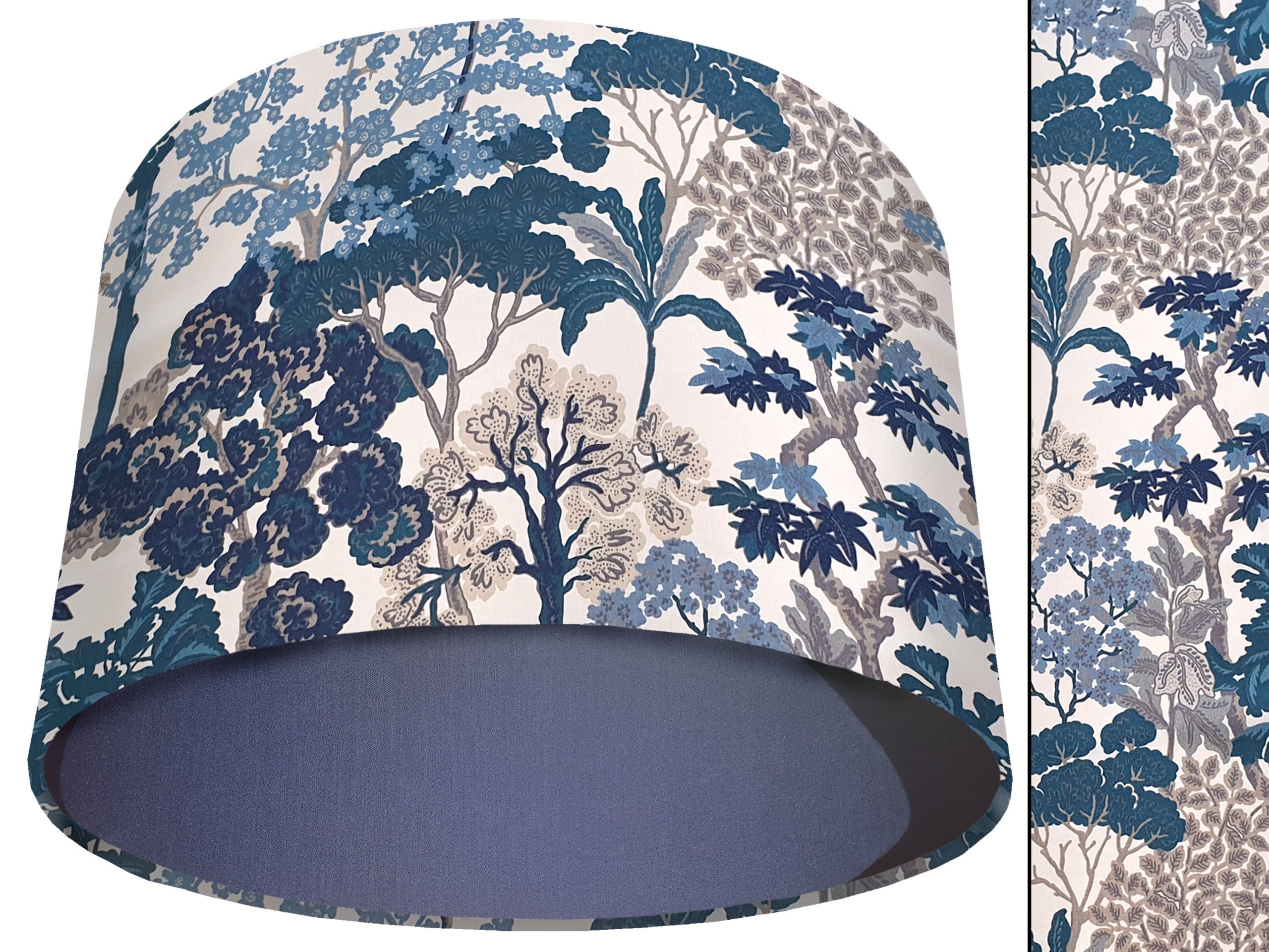 Oriental Trees Blue Light Shade Blue, Exotic Home Interior