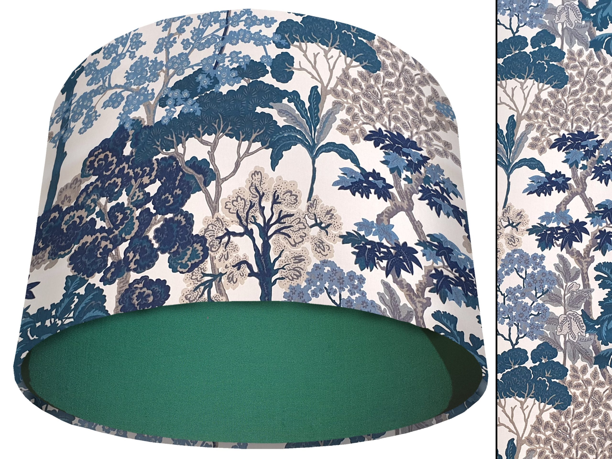 Oriental Trees Blue Light Shade Green, Exotic Home Interior