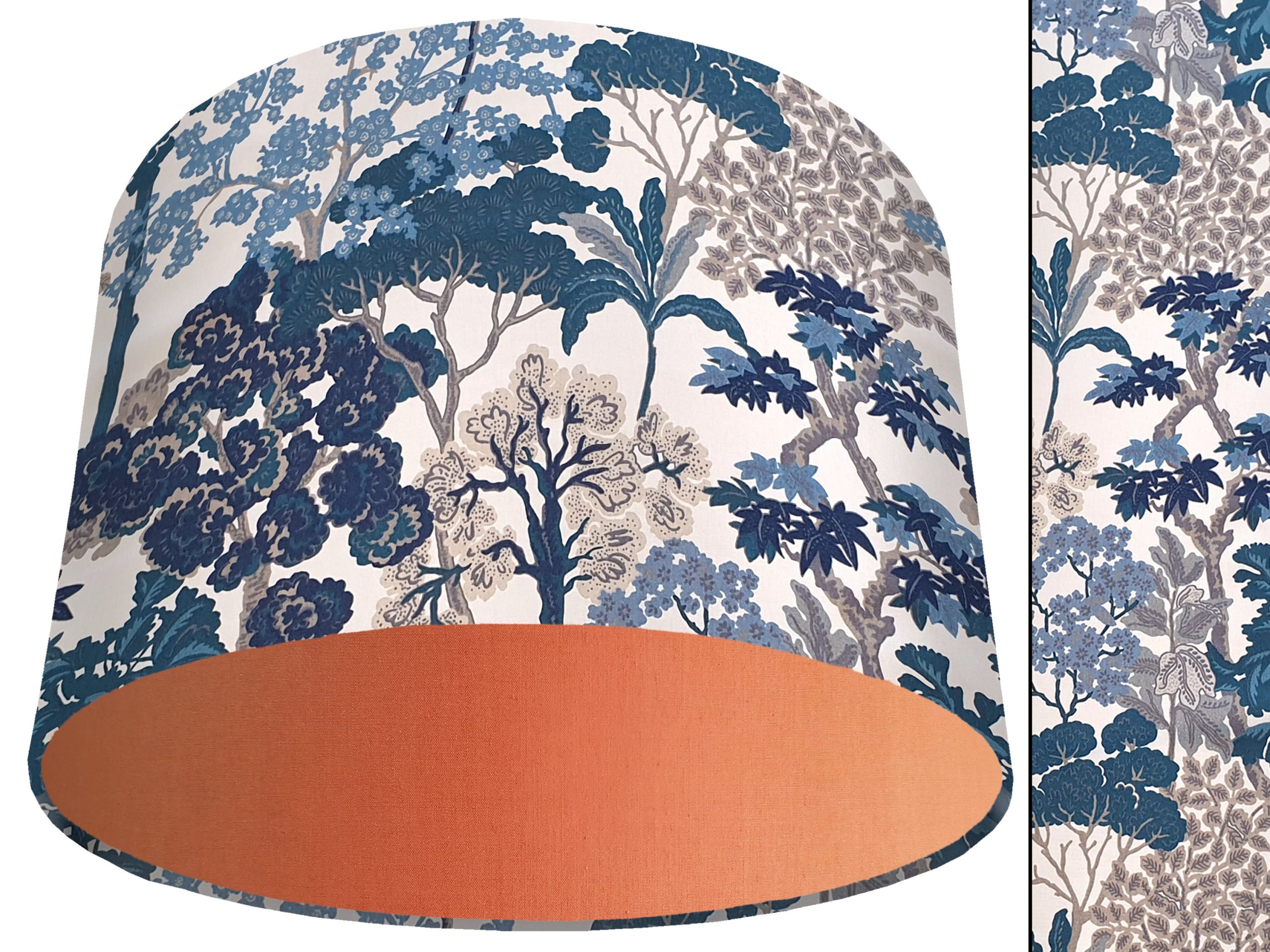 Oriental Trees Blue Light Shade Orange, Exotic Home Interior