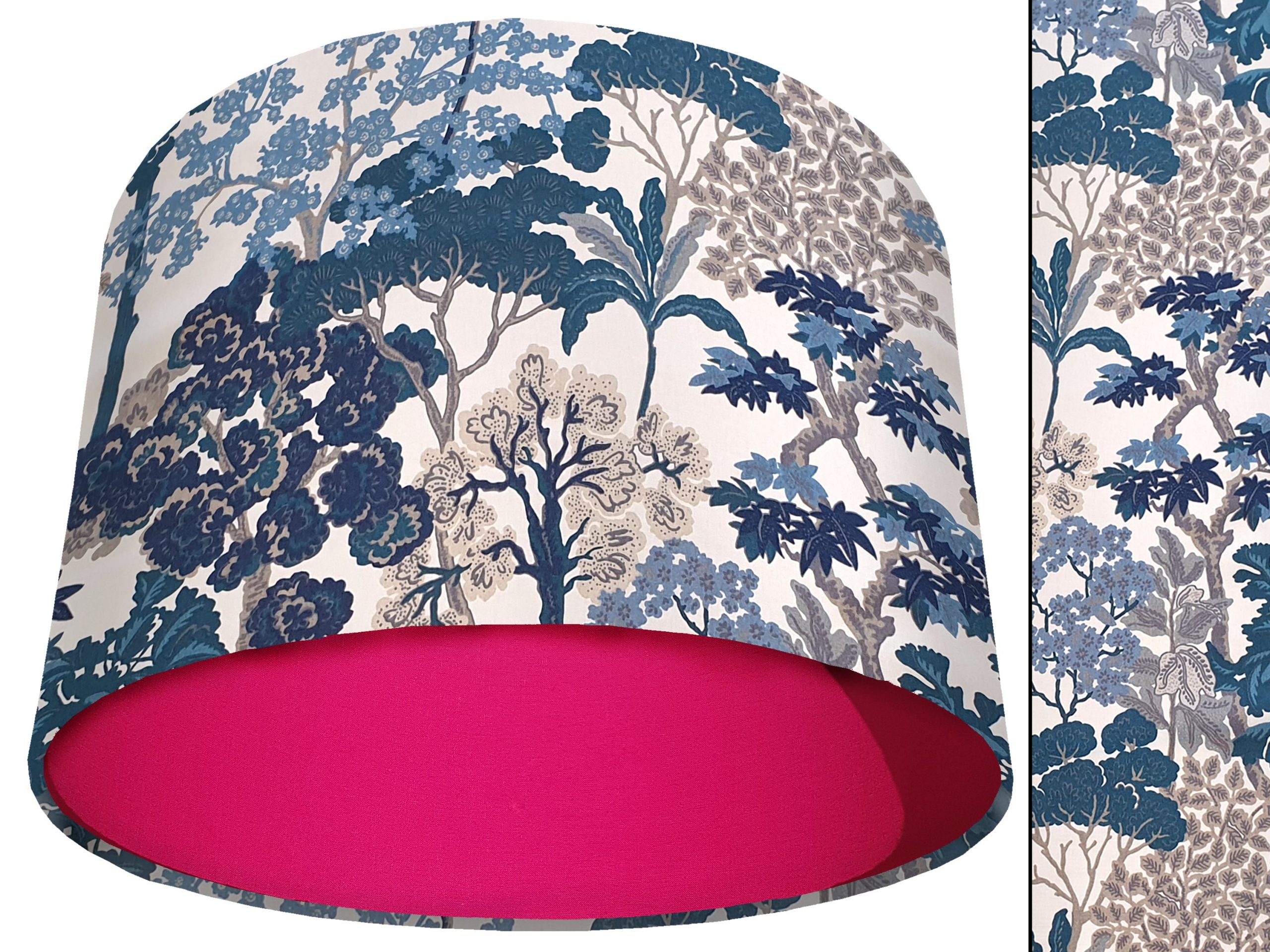 Oriental Trees Blue Light Shade Pink, Exotic Home Interior