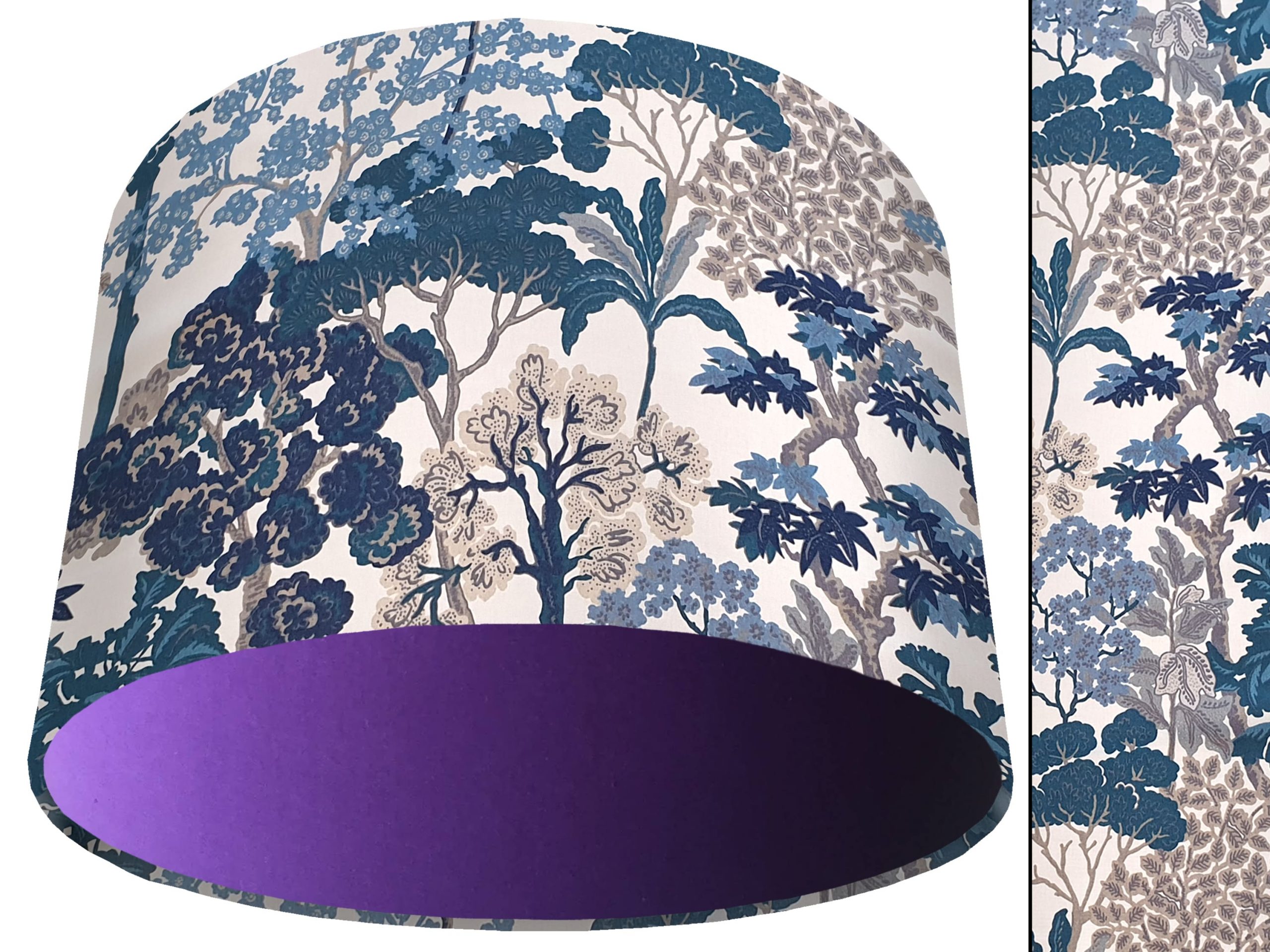 Oriental Trees Blue Light Shade Purple, Exotic Home Interior