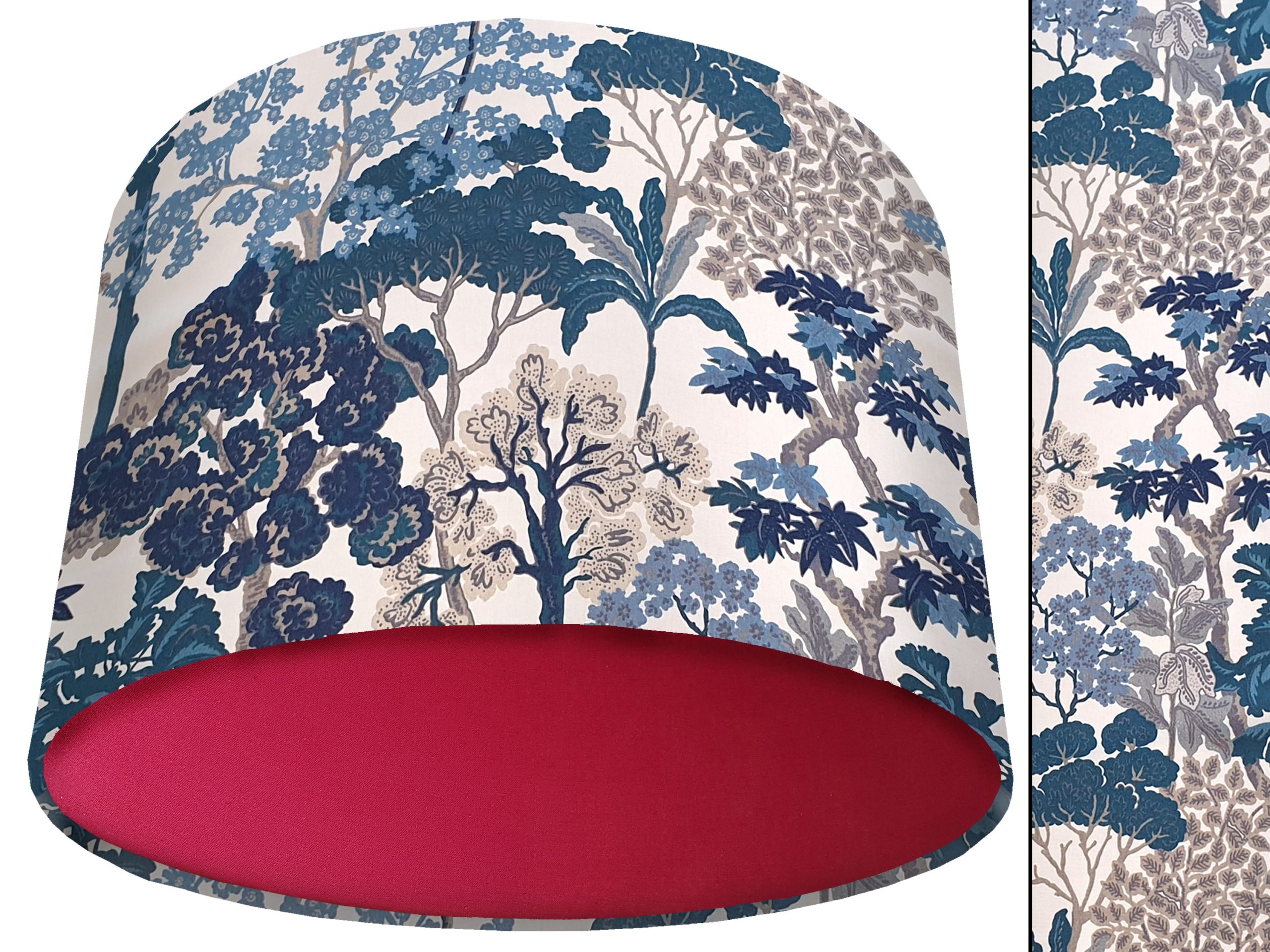 Oriental Trees Blue Light Shade Red, Exotic Home Interior
