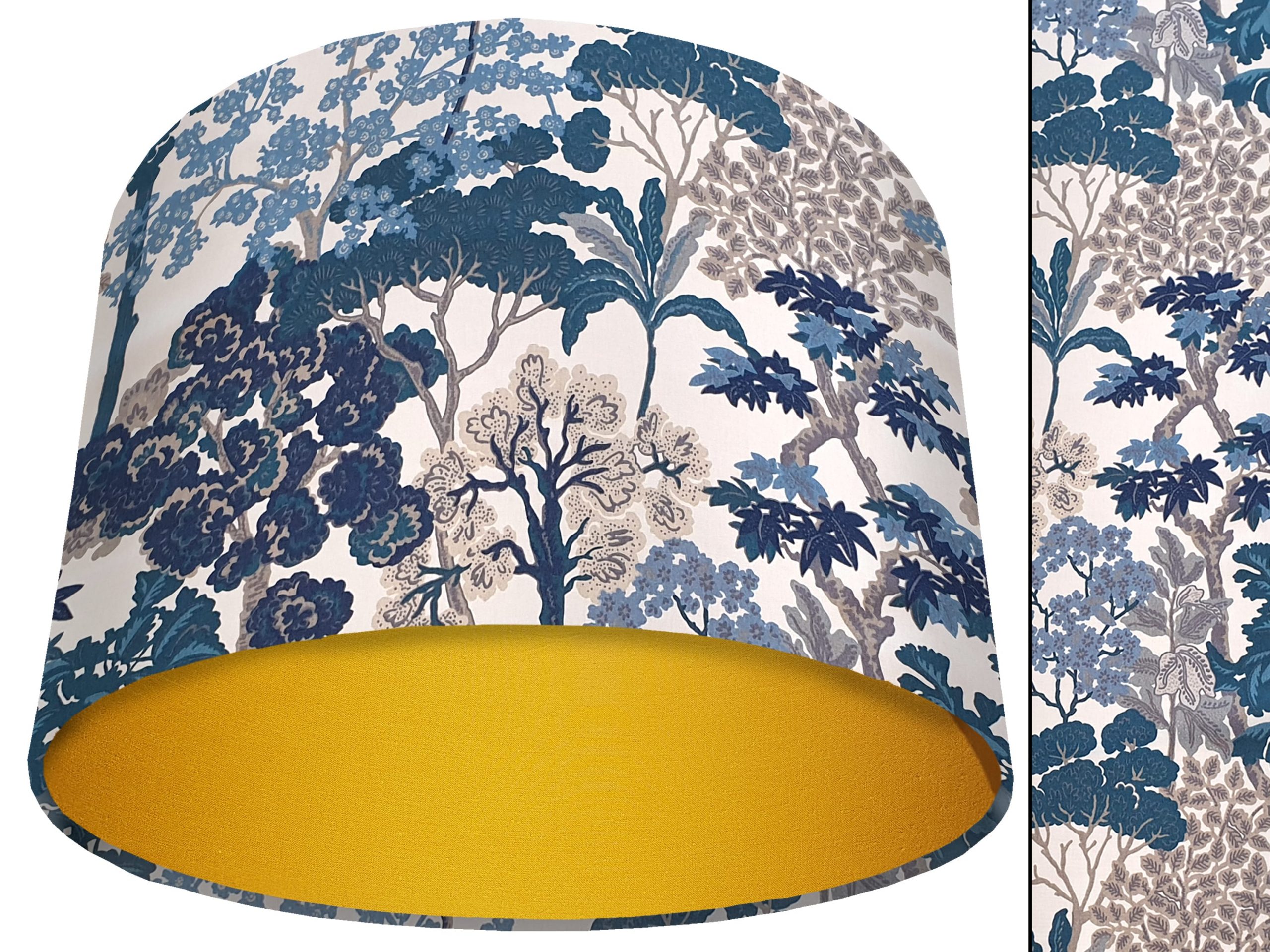 Oriental Trees Blue Light Shade Yellow, Exotic Home Interior