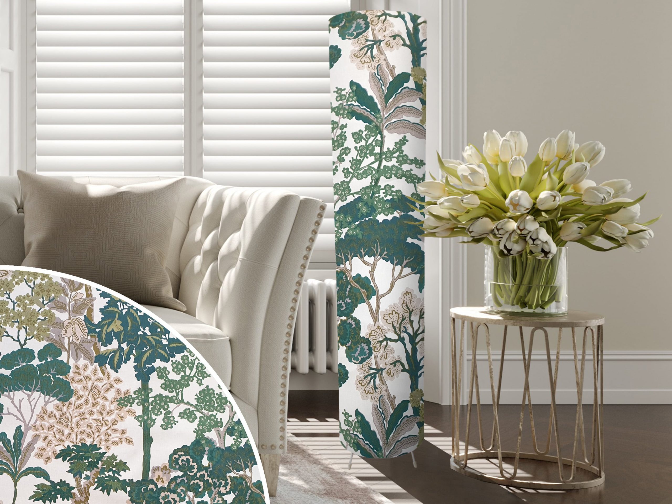 Oriental Trees Green Floor Lamp, Stylish Home Interior - Light Owl