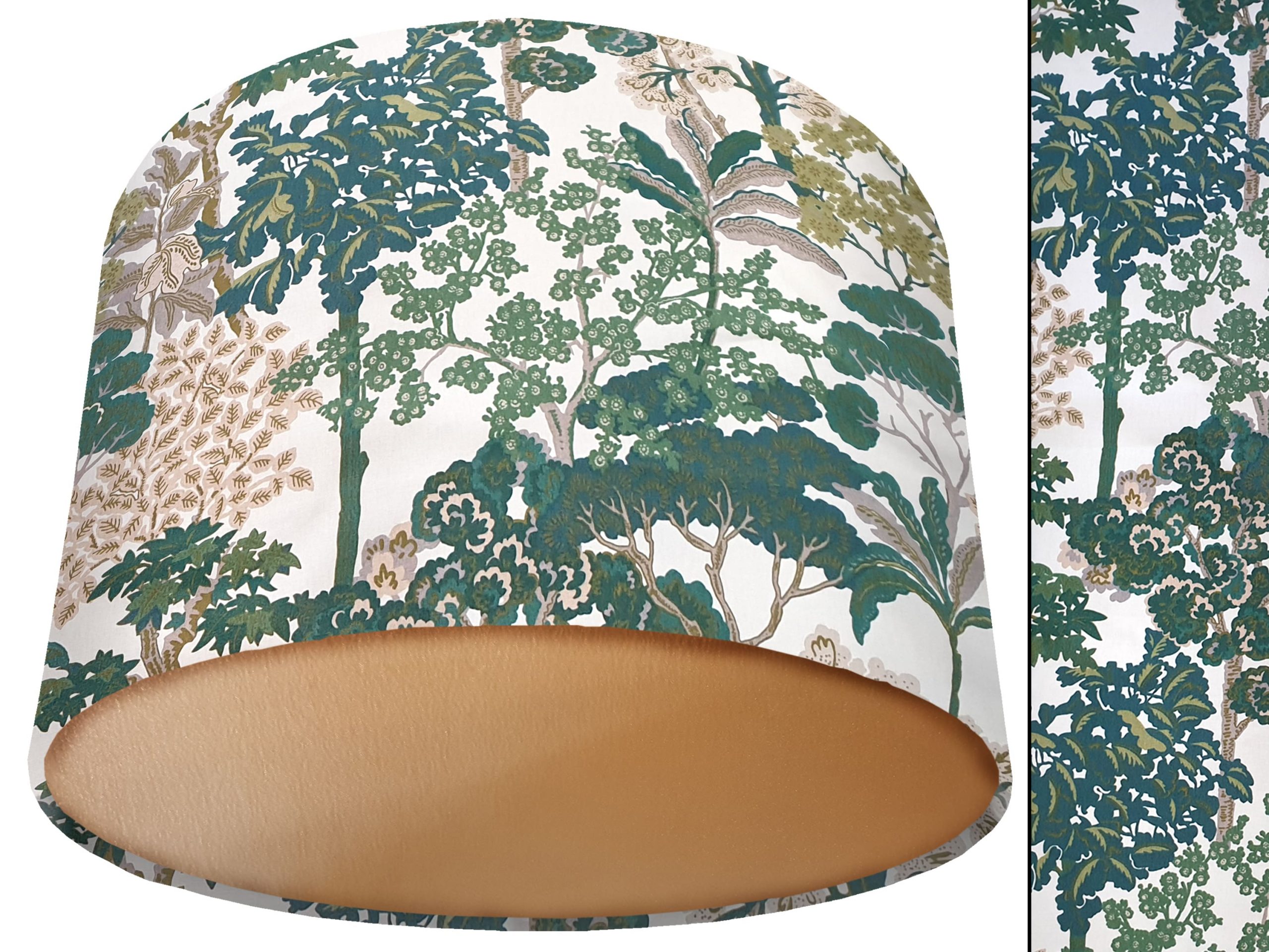 Oriental Trees Green Lamp Shade Gold, Modern Country