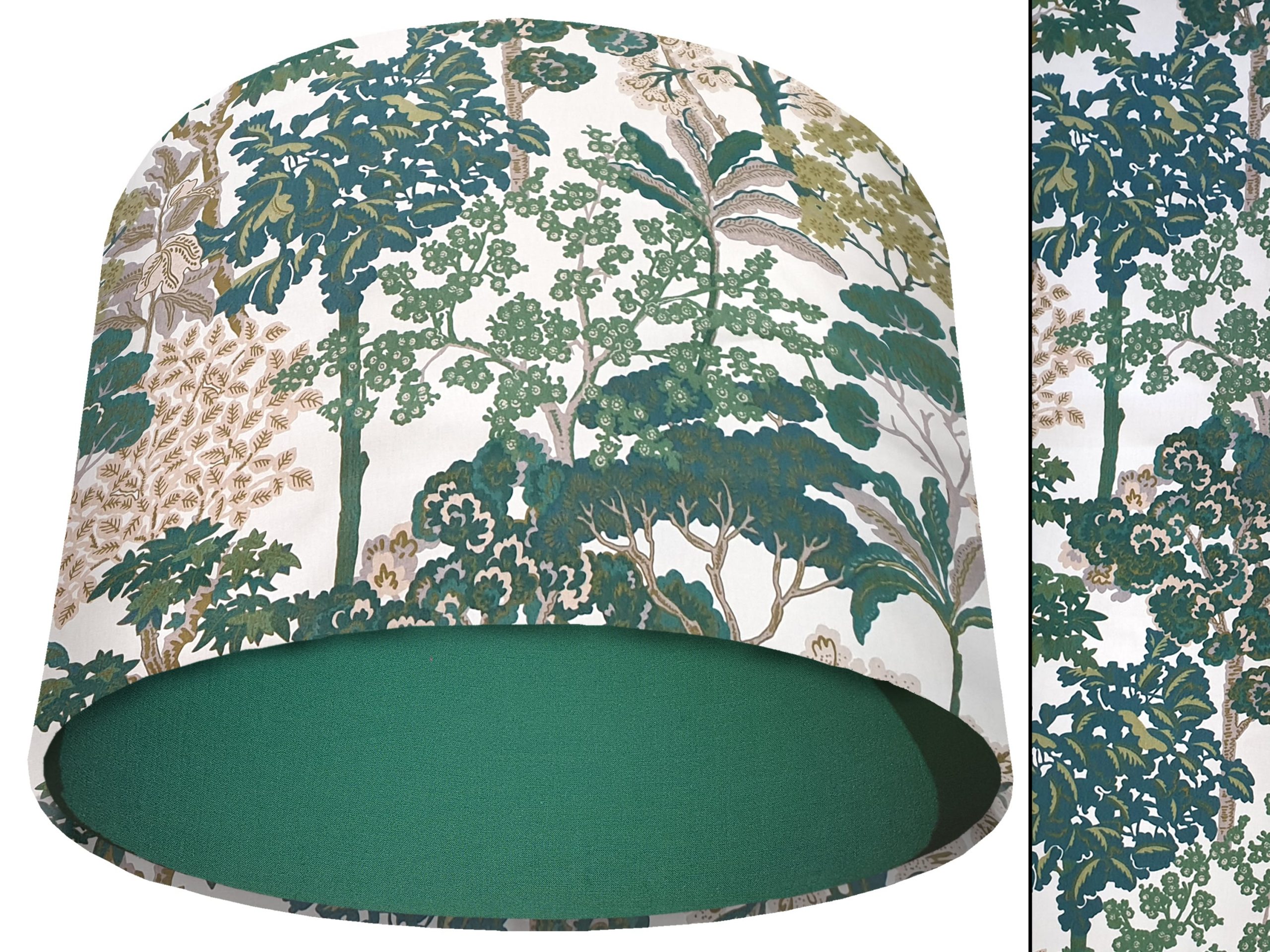 Oriental Trees Green Light Shade Green, Modern Country