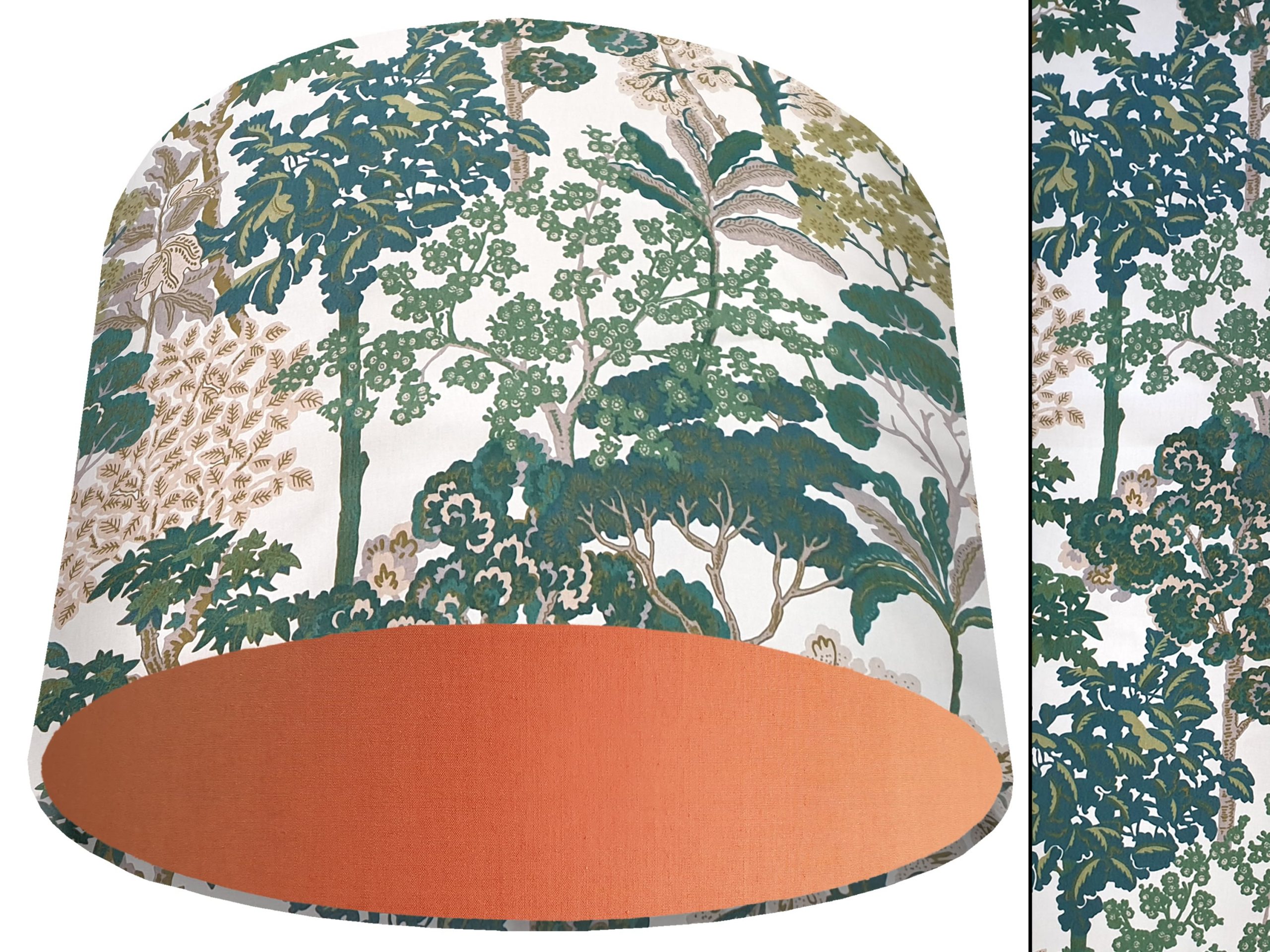 Oriental Trees Green Light Shade Orange, Modern Country