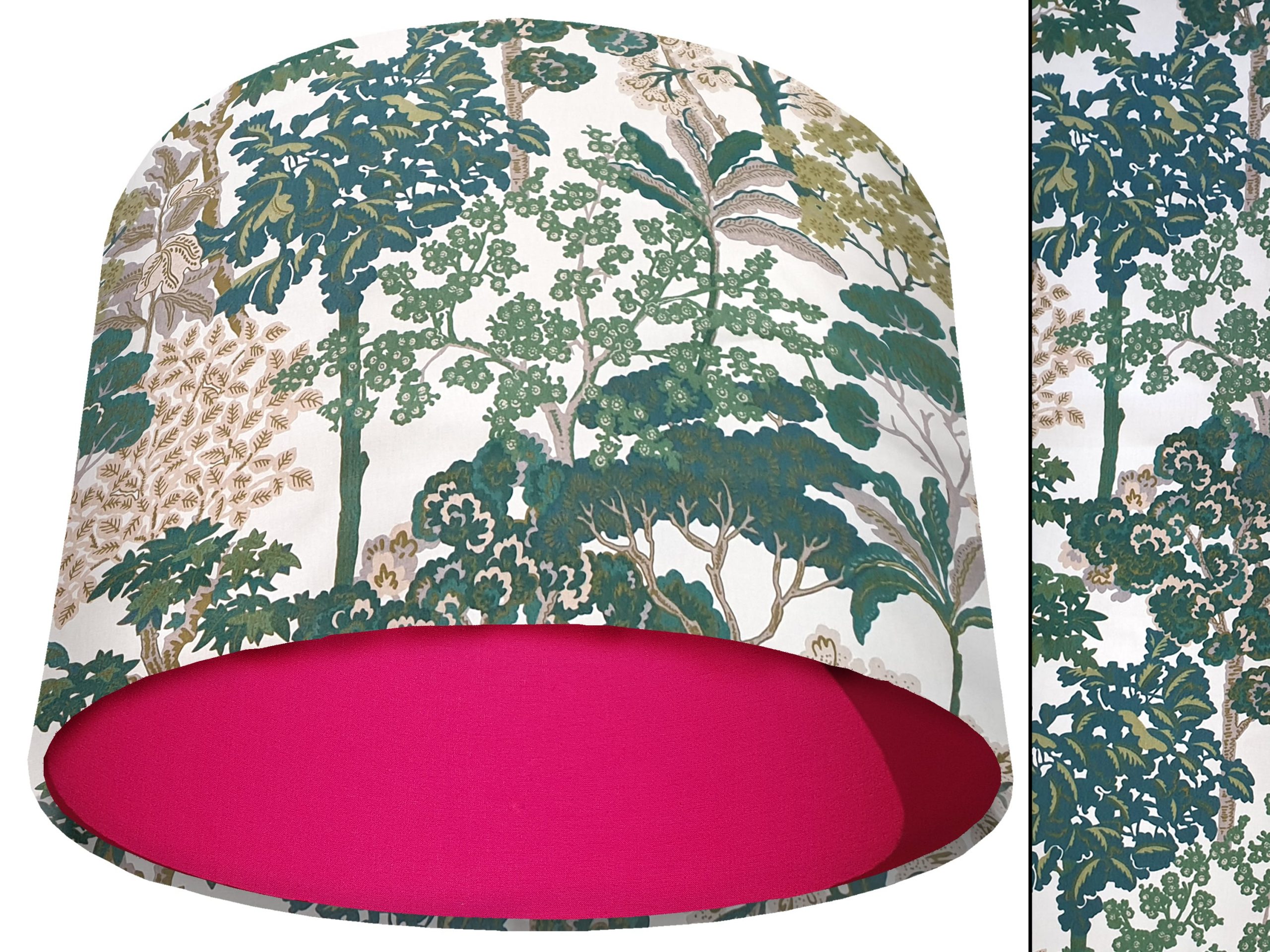 Oriental Trees Green Light Shade Pink, Modern Country