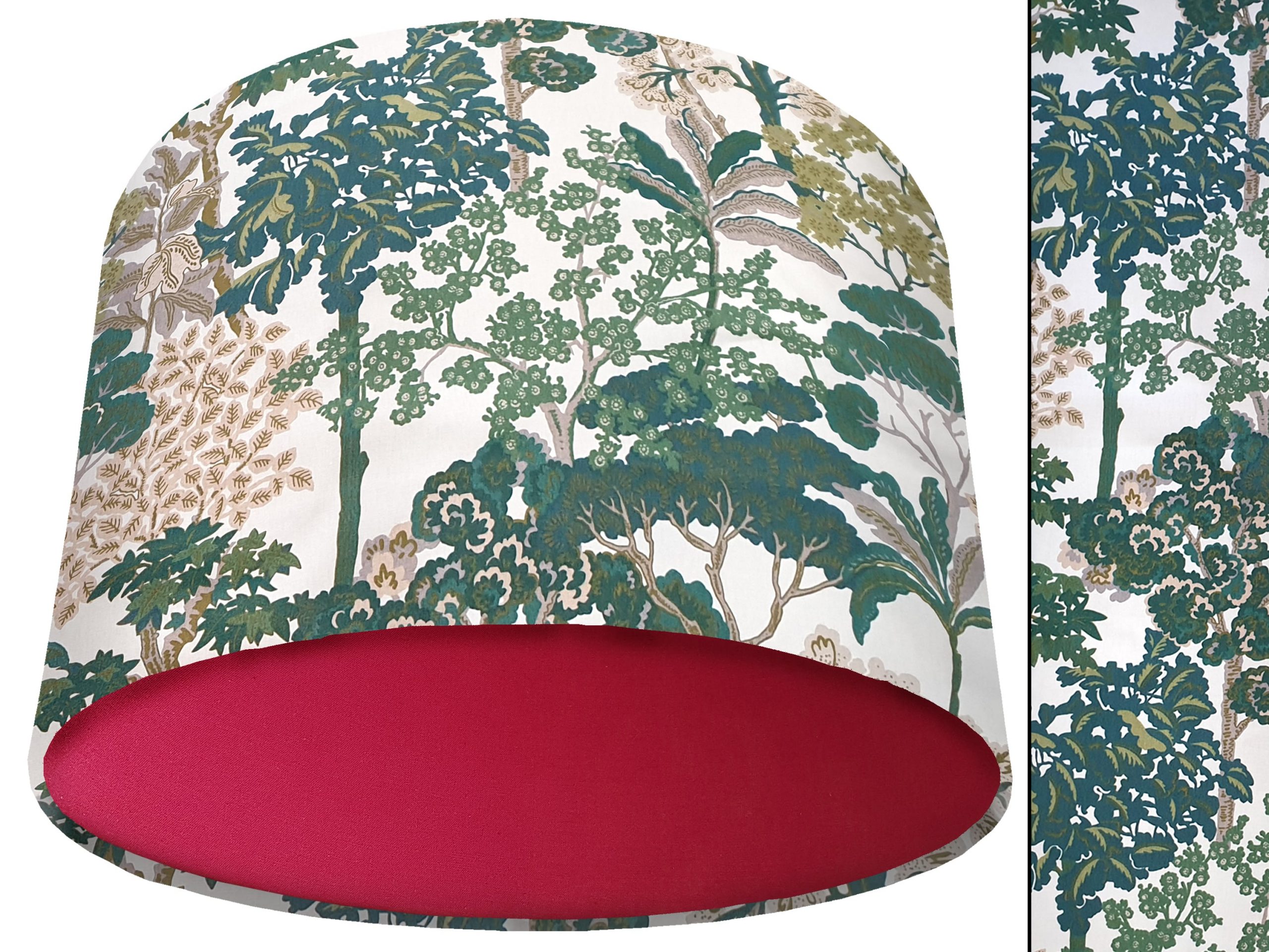 Oriental Trees Green Light Shade Red, Modern Country