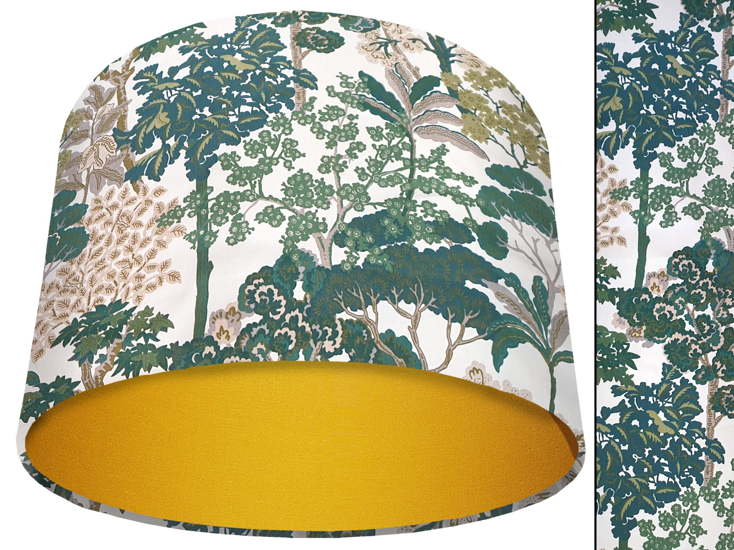 Oriental Trees Green Light Shade Yellow, Modern Country