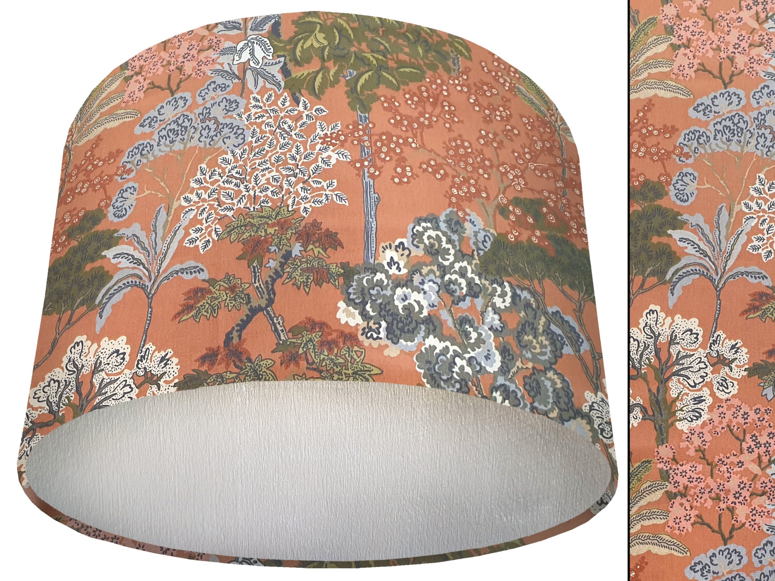 Oriental Trees Orange Lamp Shade Silver, Stylish Home