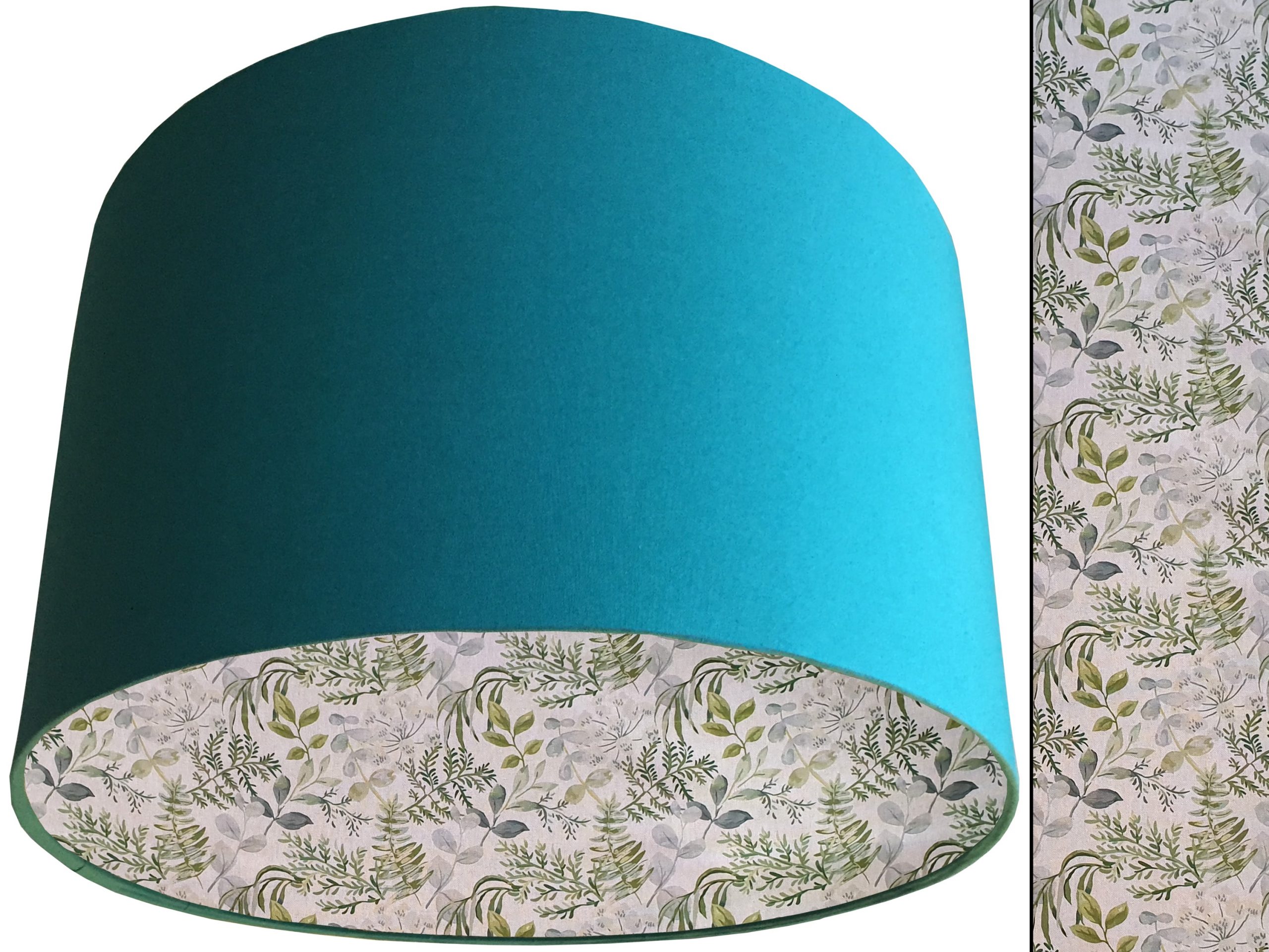 Pastel Botanical Lampshade Teal, Country Home Interior