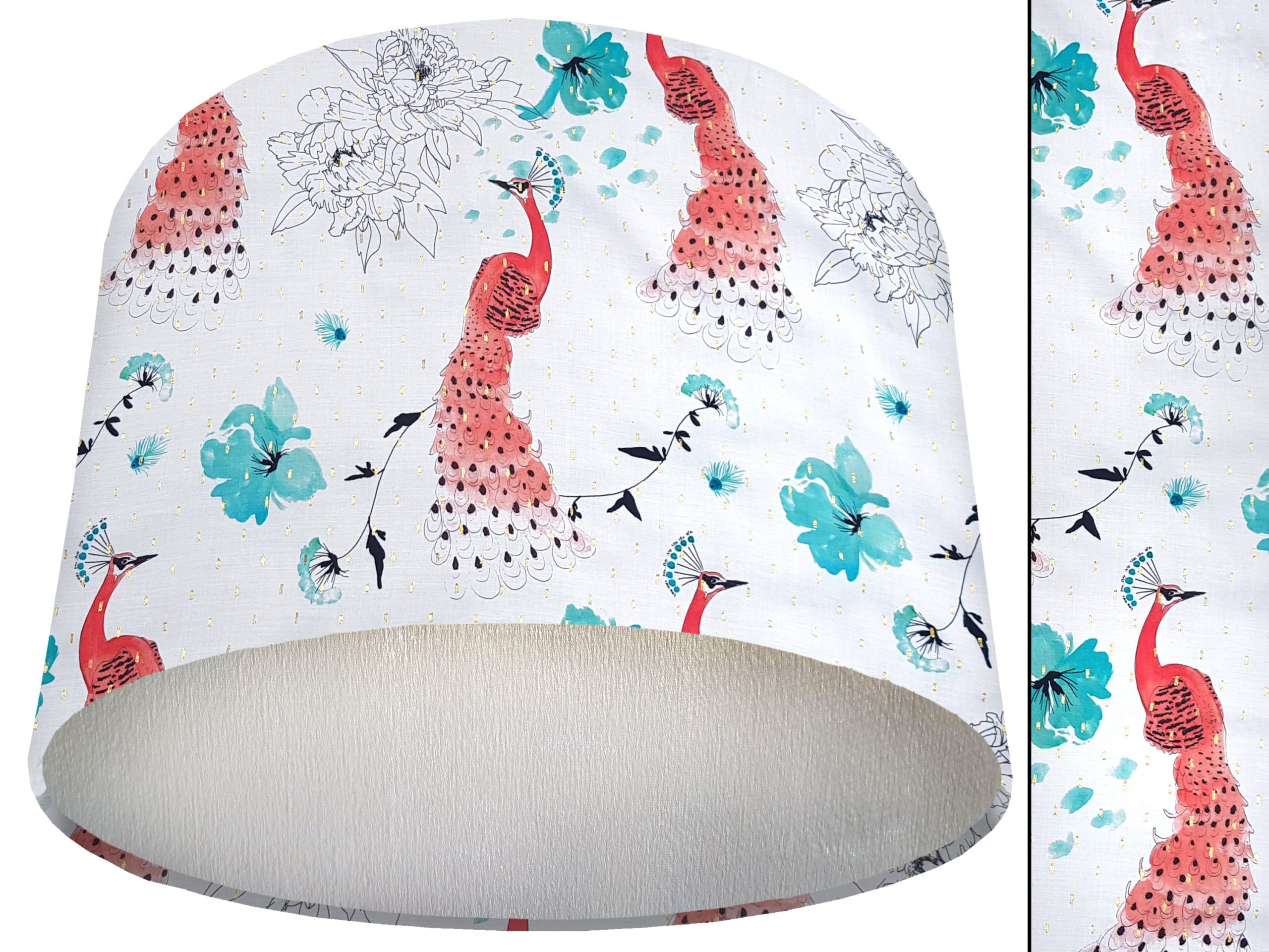 Pink Peacock Lamp Shade Silver, Stylish Home Interior