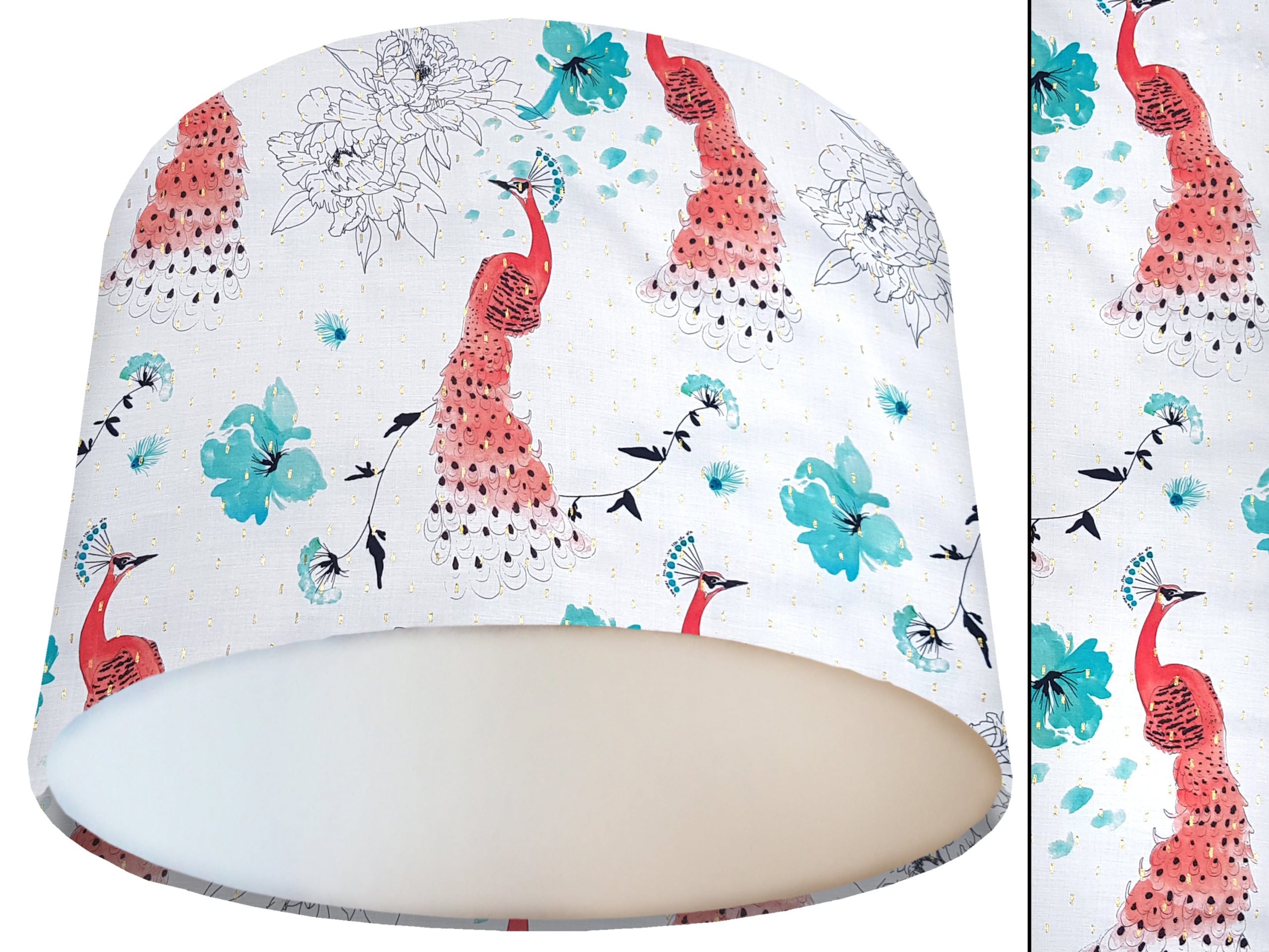 Pink Peacock Lamp Shade White, Stylish Home Interior