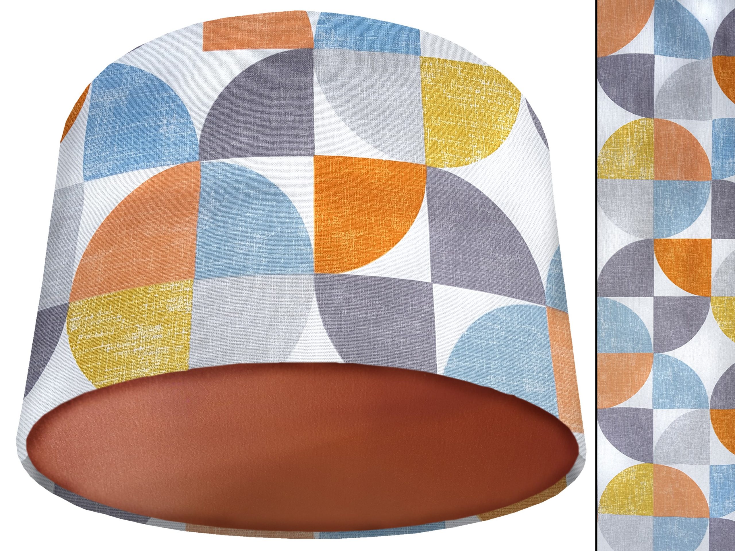 Spiral Capri Orange Lamp Shade Copper, Retro Geometric