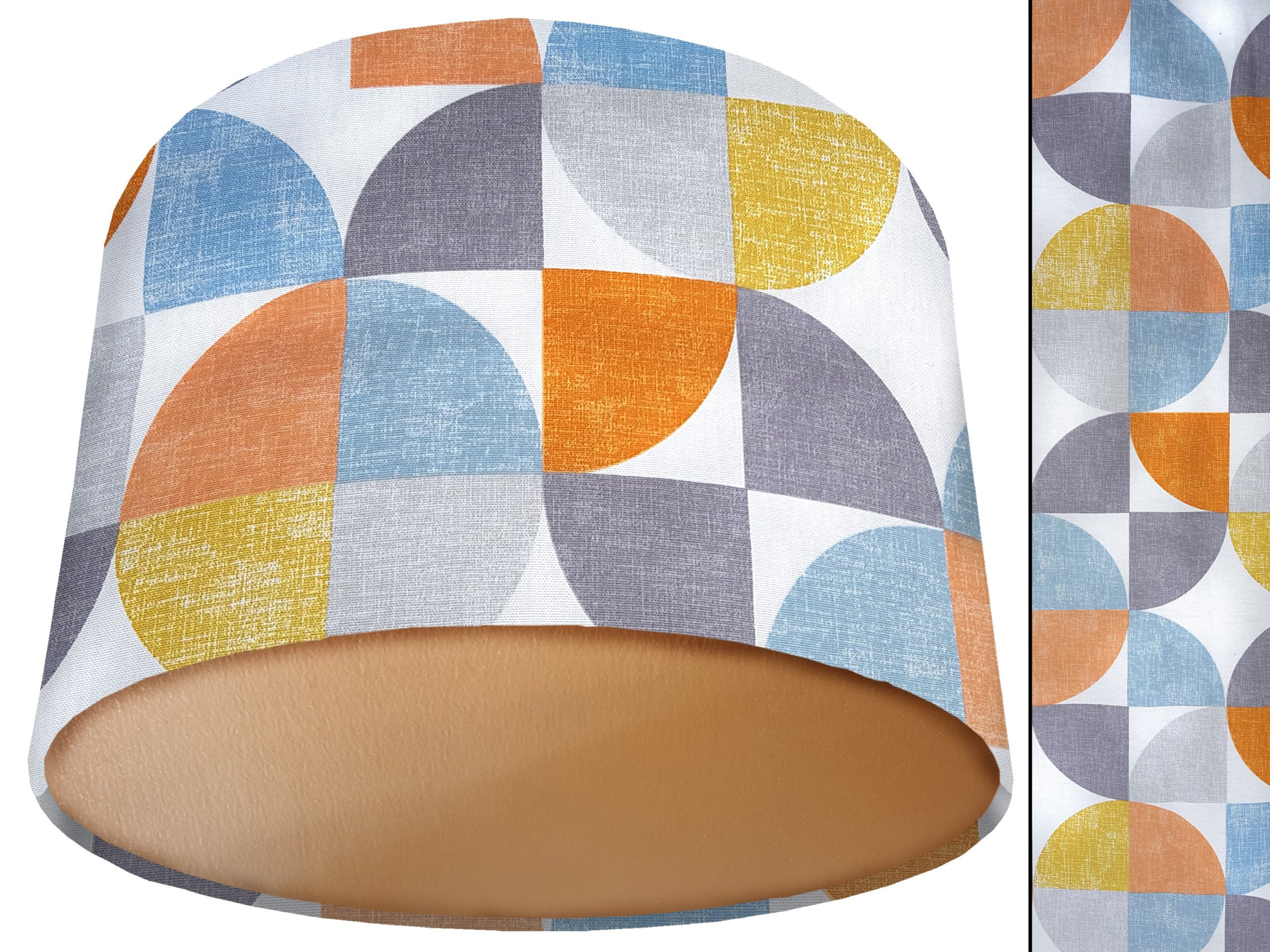 Spiral Capri Orange Lamp Shade Gold, Retro Geometric