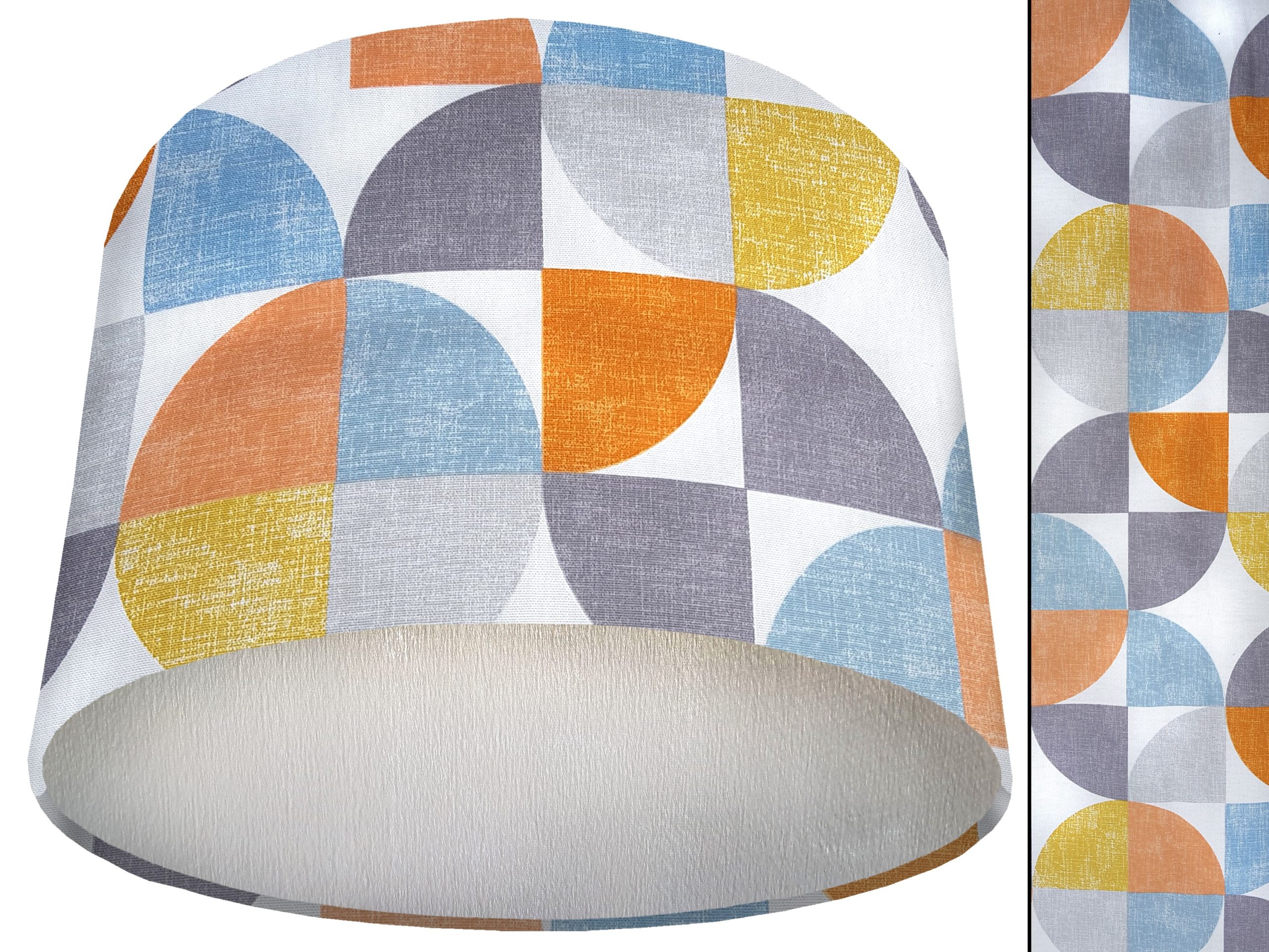 Spiral Capri Orange Lamp Shade Silver, Retro Geometric