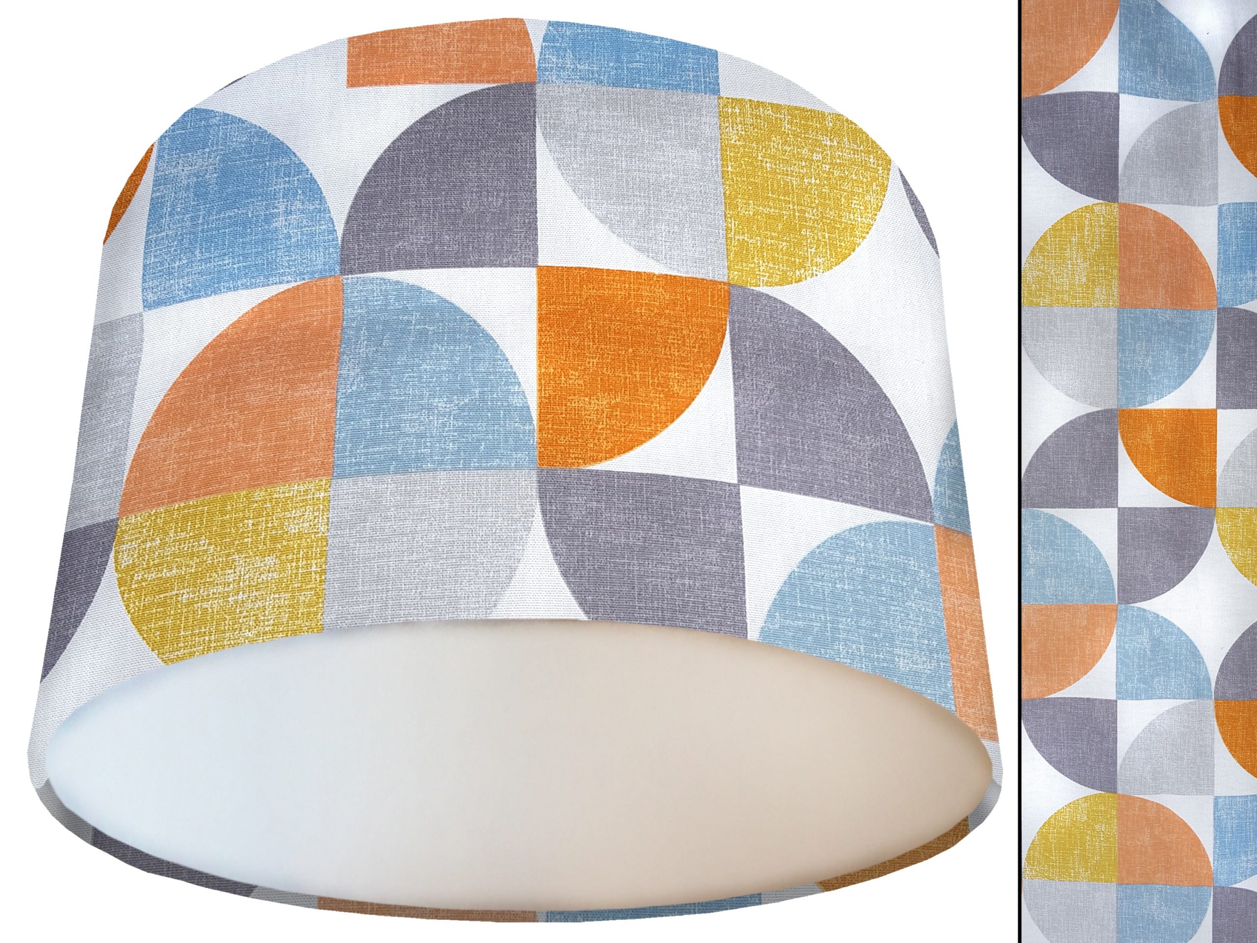 Spiral Capri Orange Lamp Shade White, Retro Geometric