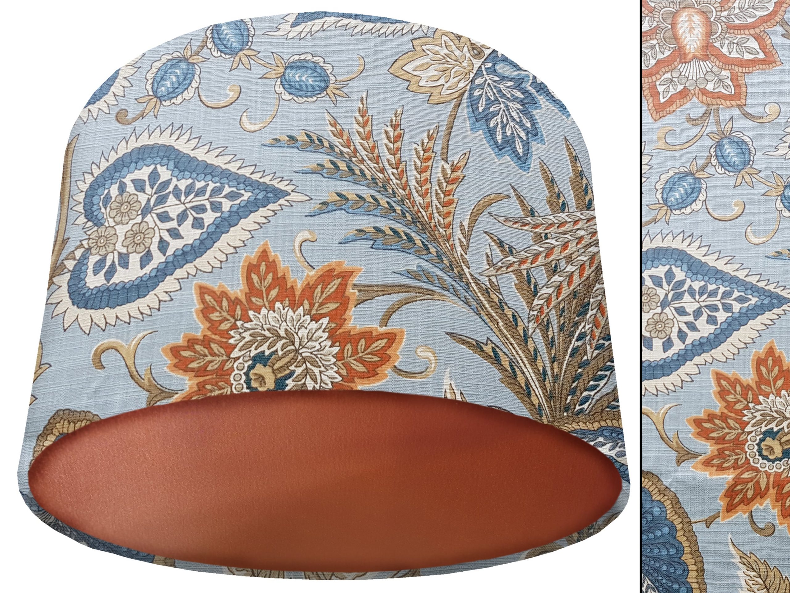 Sky Blue Paisley Lamp Shade Copper, Stylish Interior Lighting