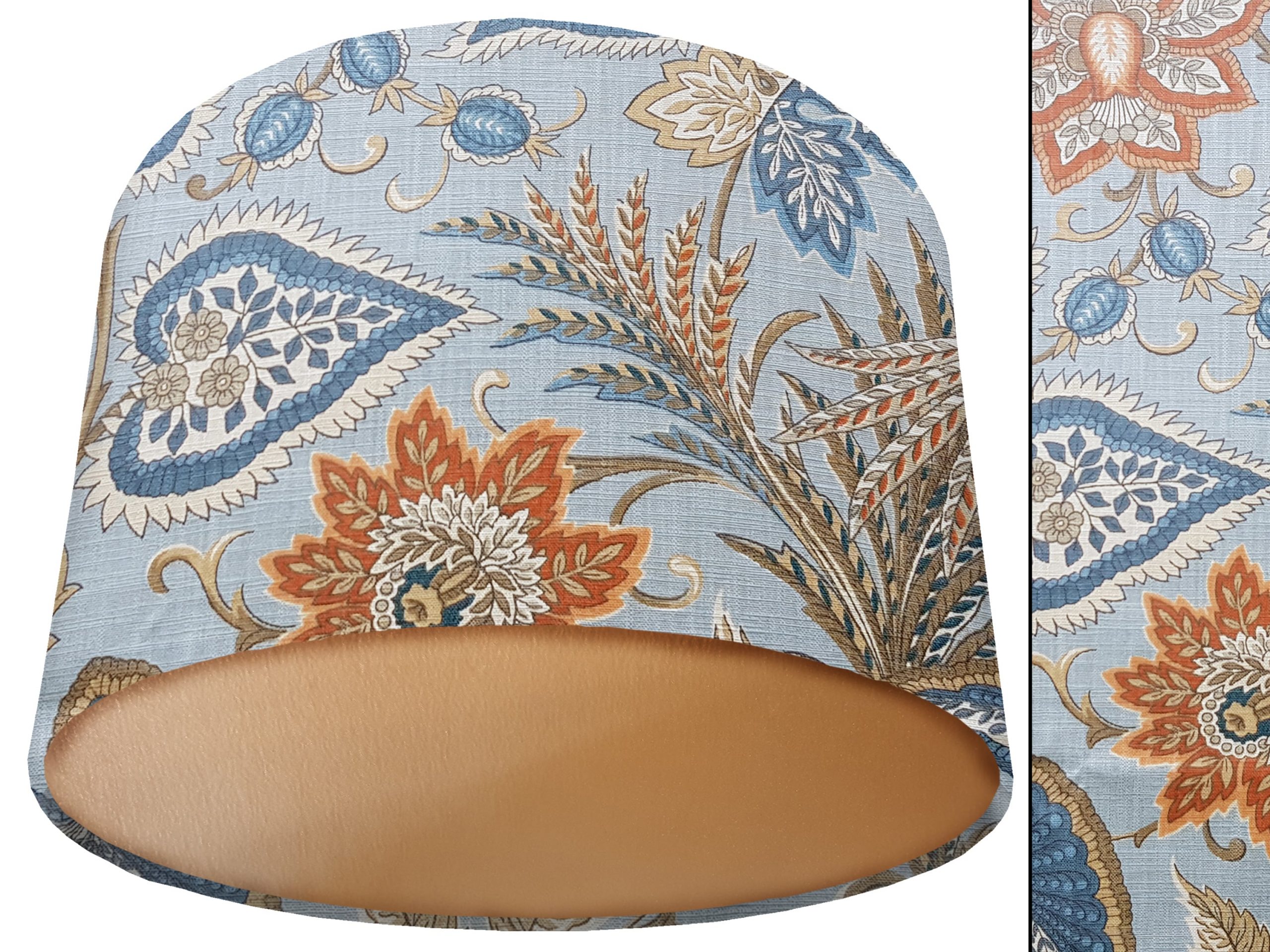 Sky Blue Paisley Lamp Shade Gold, Stylish Interior Lighting