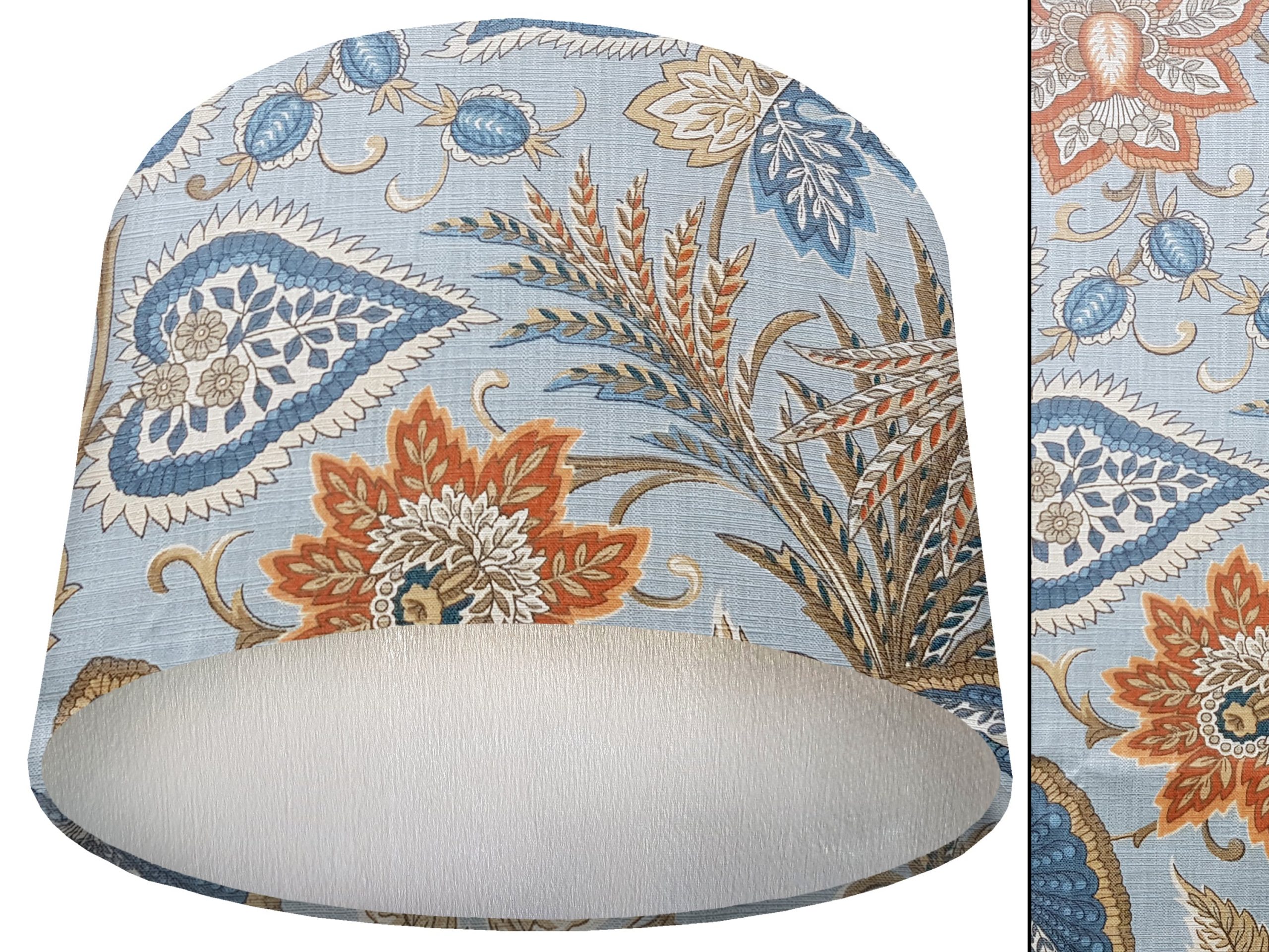 Sky Blue Paisley Lamp Shade Silver, Stylish Interior Lighting