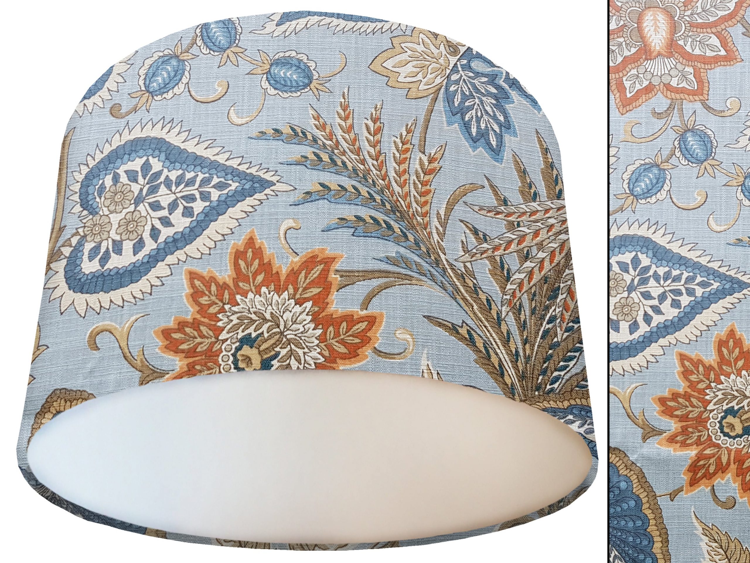 Sky Blue Paisley Lamp Shade White, Stylish Interior Lighting