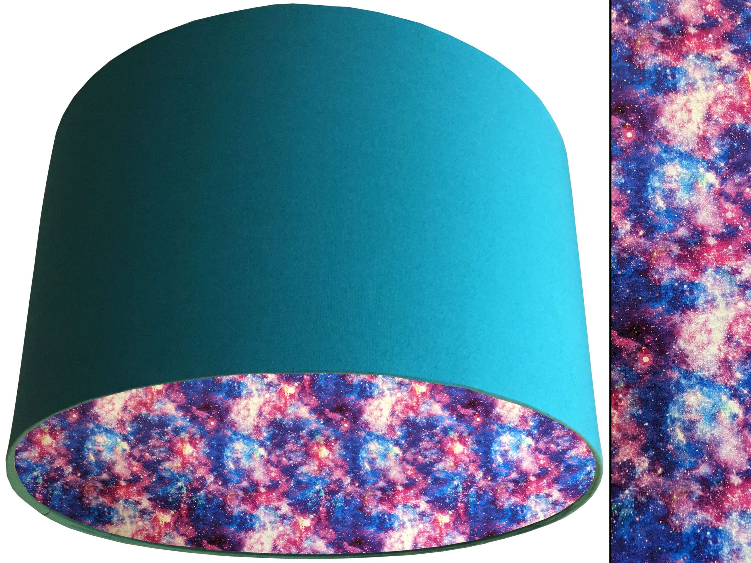Galaxy Space Lampshade Teal, Kids Bedroom Light Shade