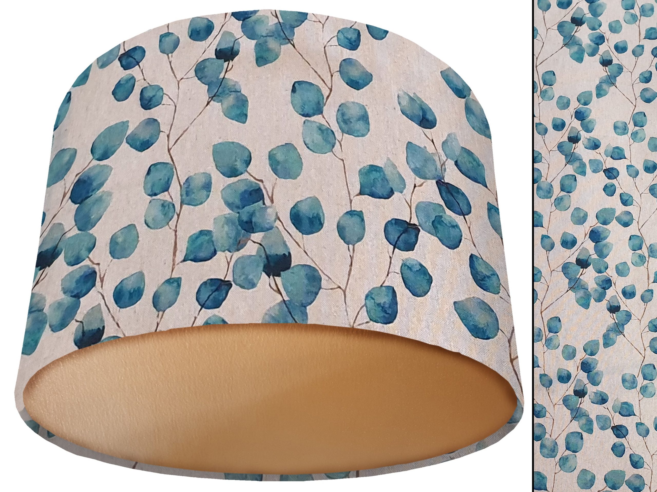 Honesty Teal Lamp Shade Gold, Modern Country Home