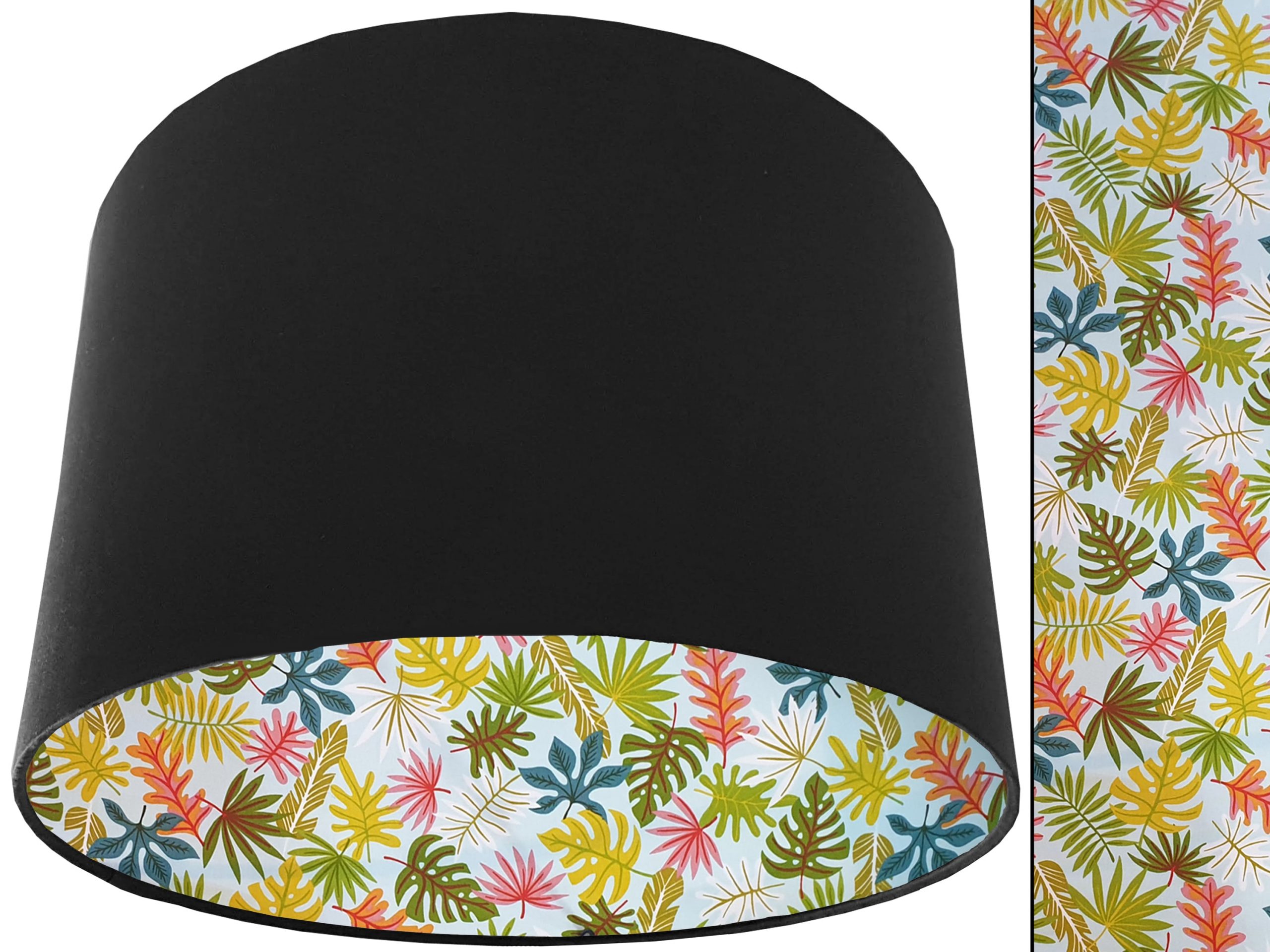 Tropical Leaf Mint Lampshade Black, Vibrant Interior Lighting