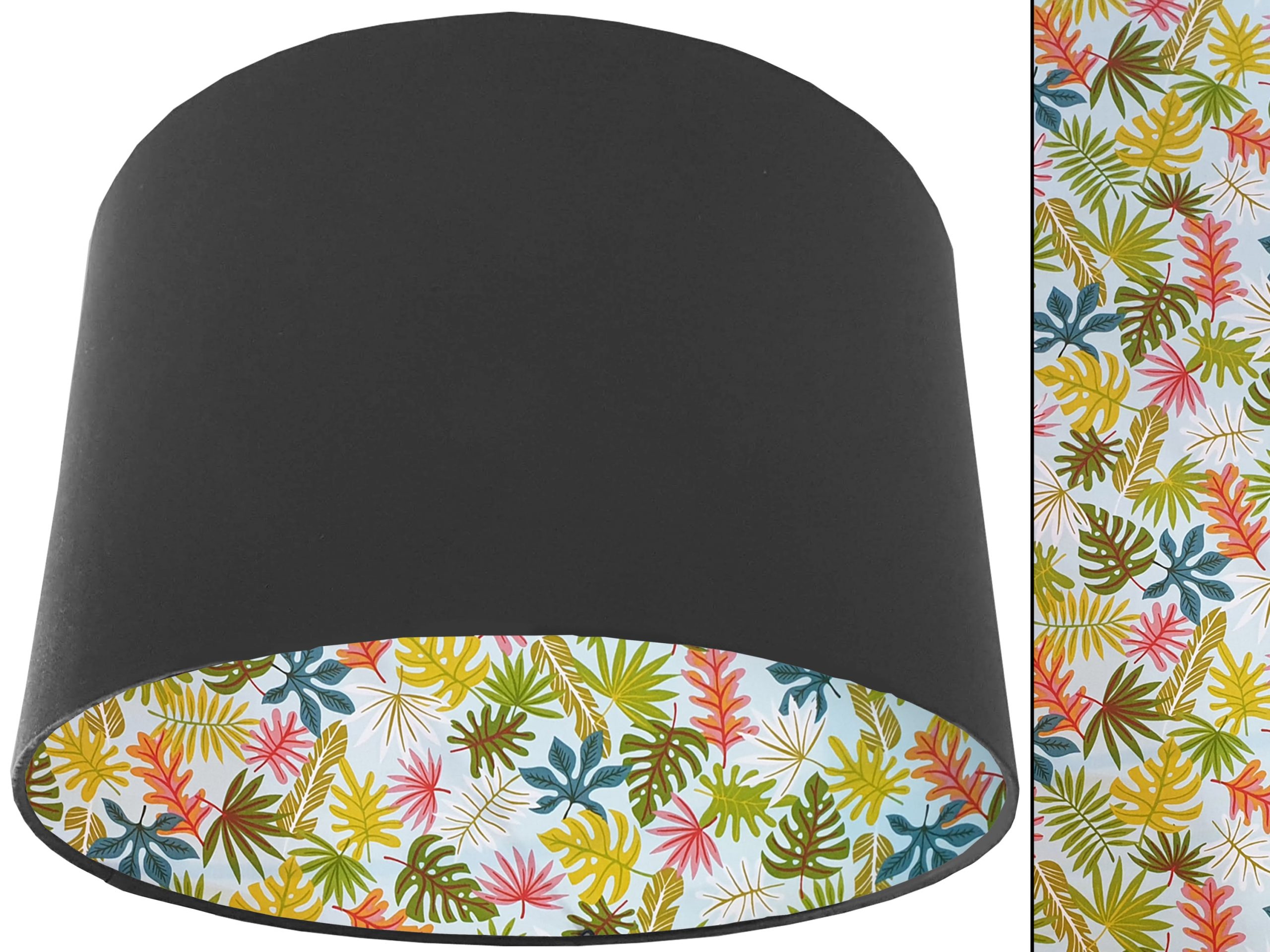 Tropical Leaf Mint Lampshade Dark Grey, Vibrant Interior Lighting