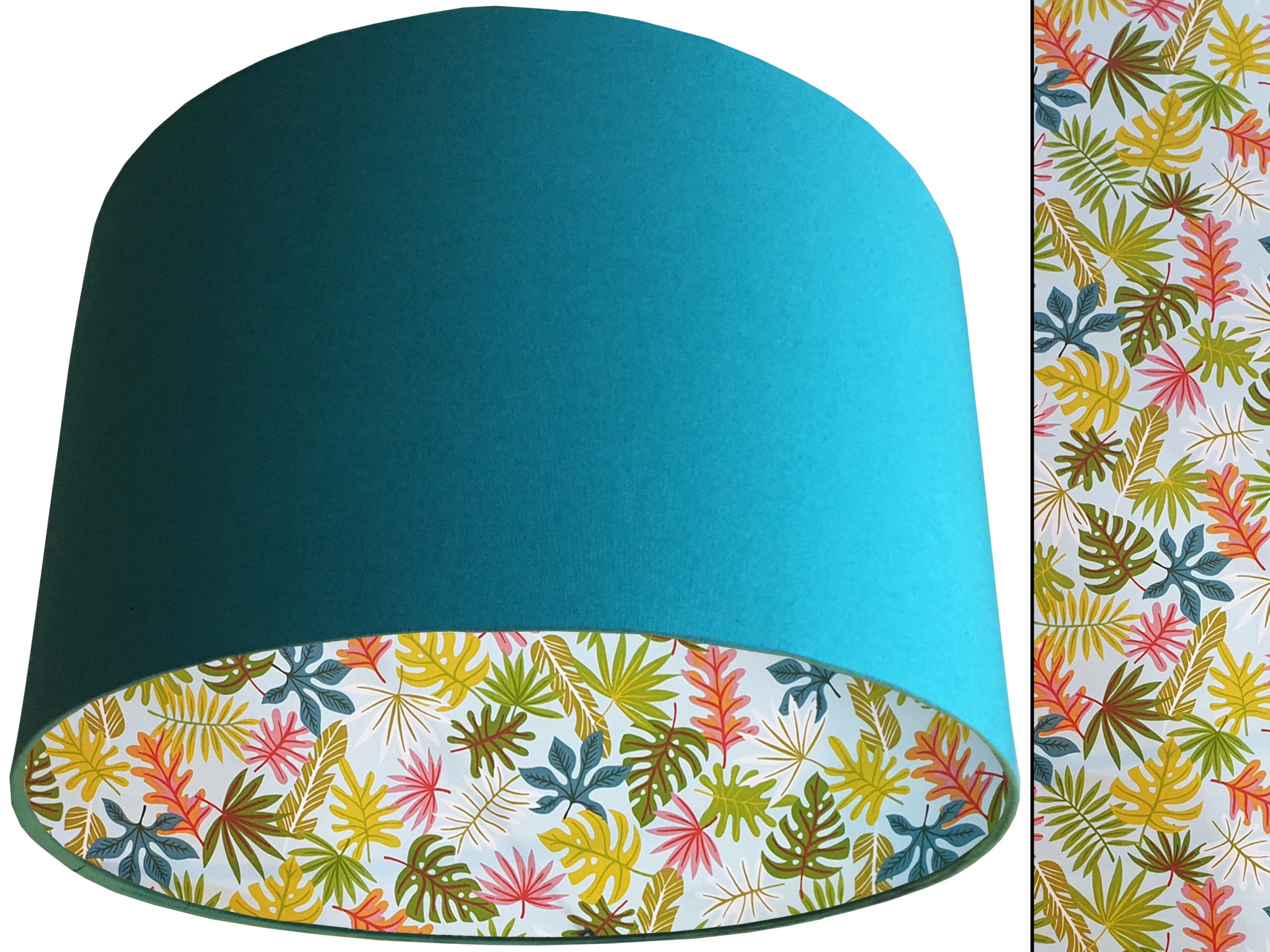 Tropical Leaf Mint Lampshade Teal, Vibrant Interior Lighting