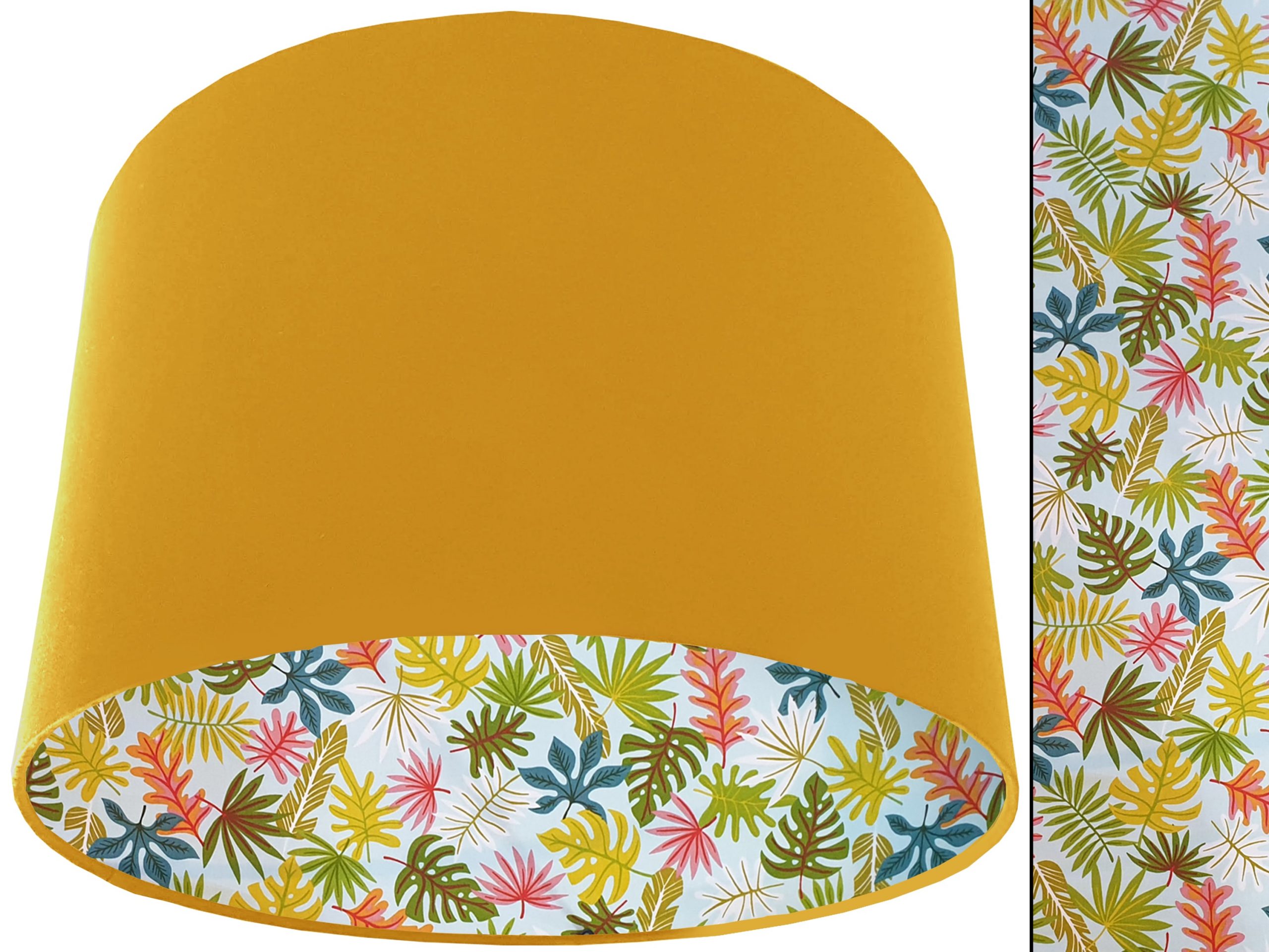 Tropical Leaf Mint Lampshade Yellow, Vibrant Interior Lighting