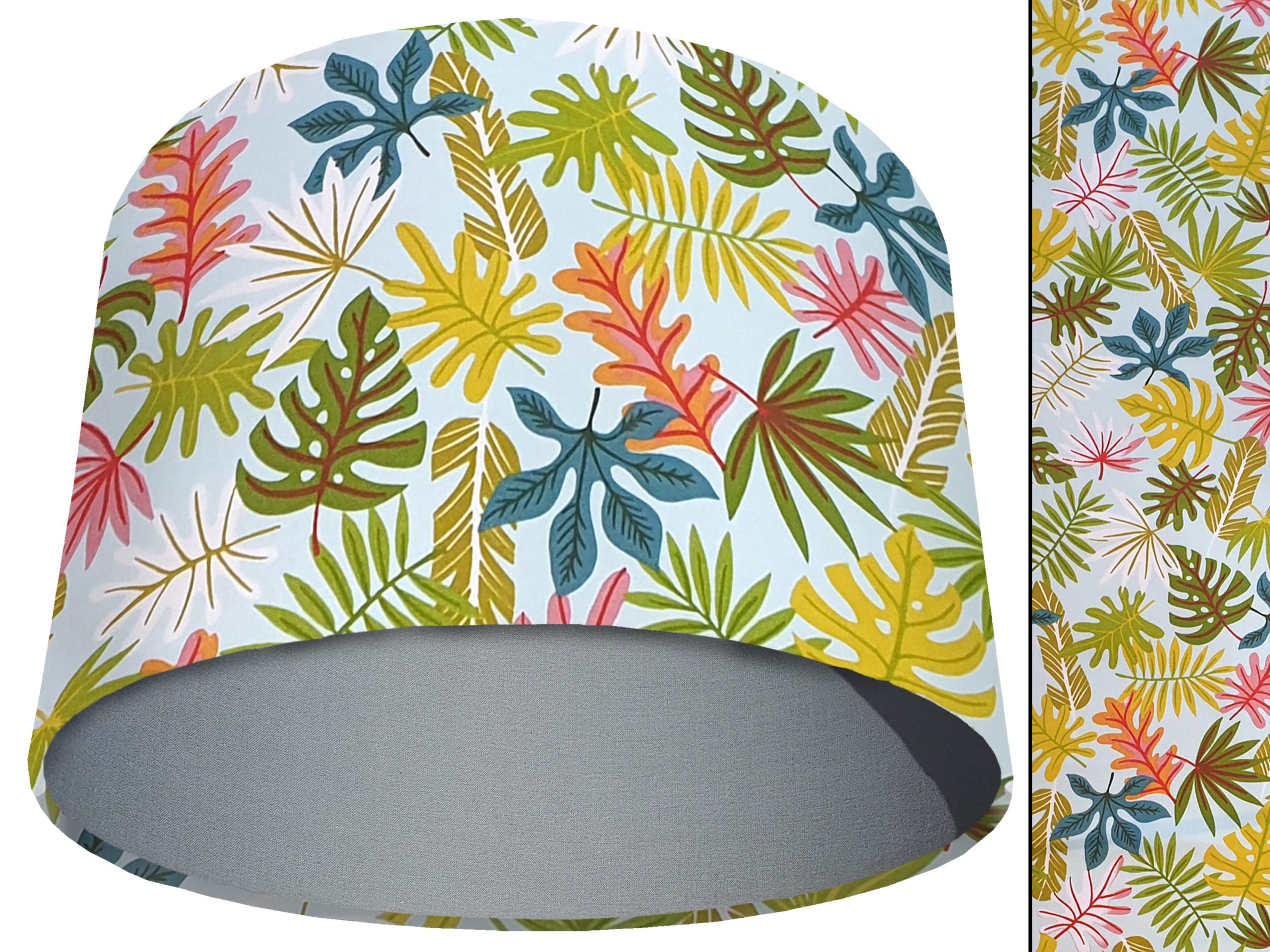 Tropical Leaf Mint Light Shade Light Grey, Bold Exotic Interior
