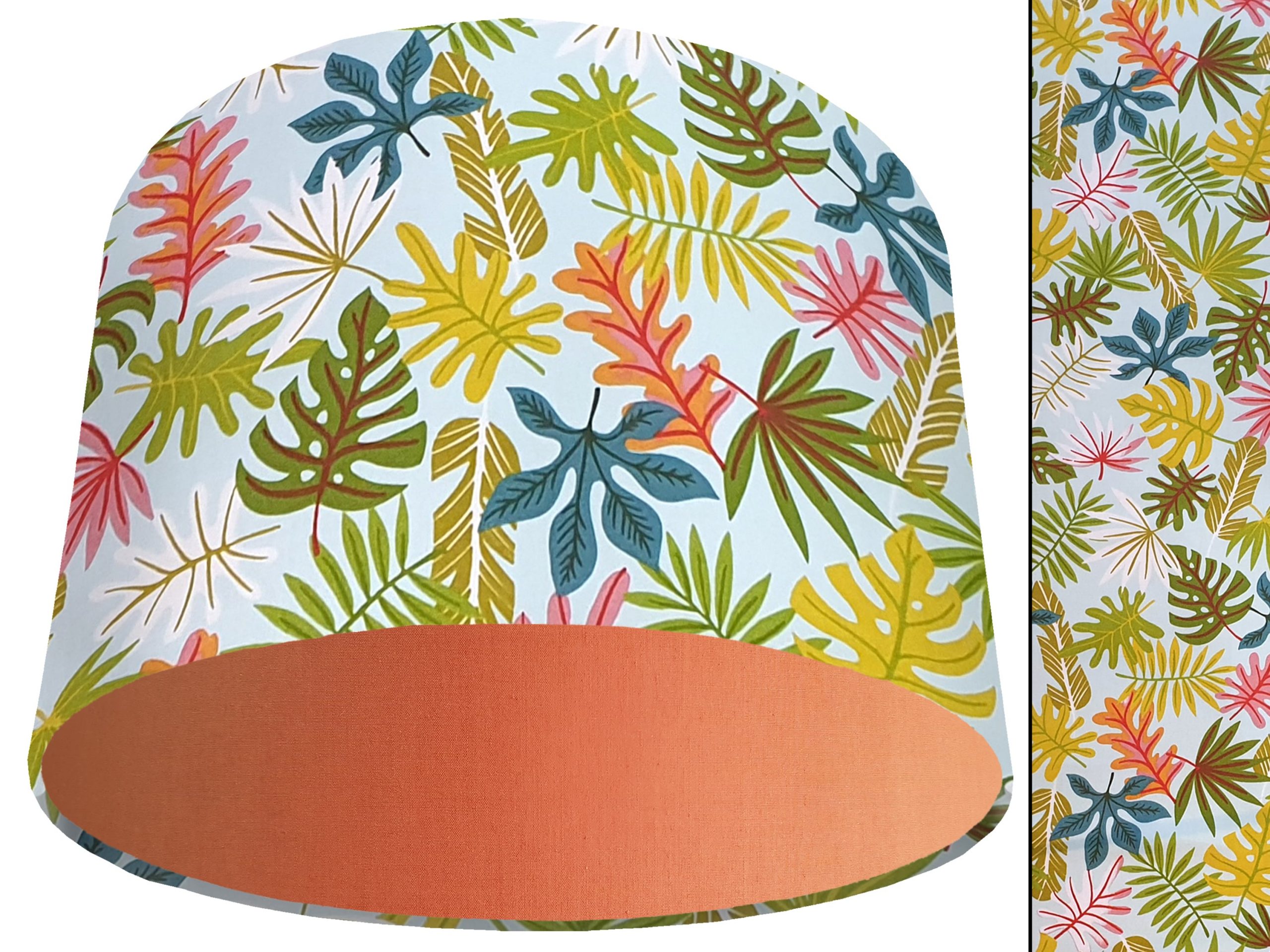Tropical Leaf Mint Light Shade Orange, Bold Exotic Interior