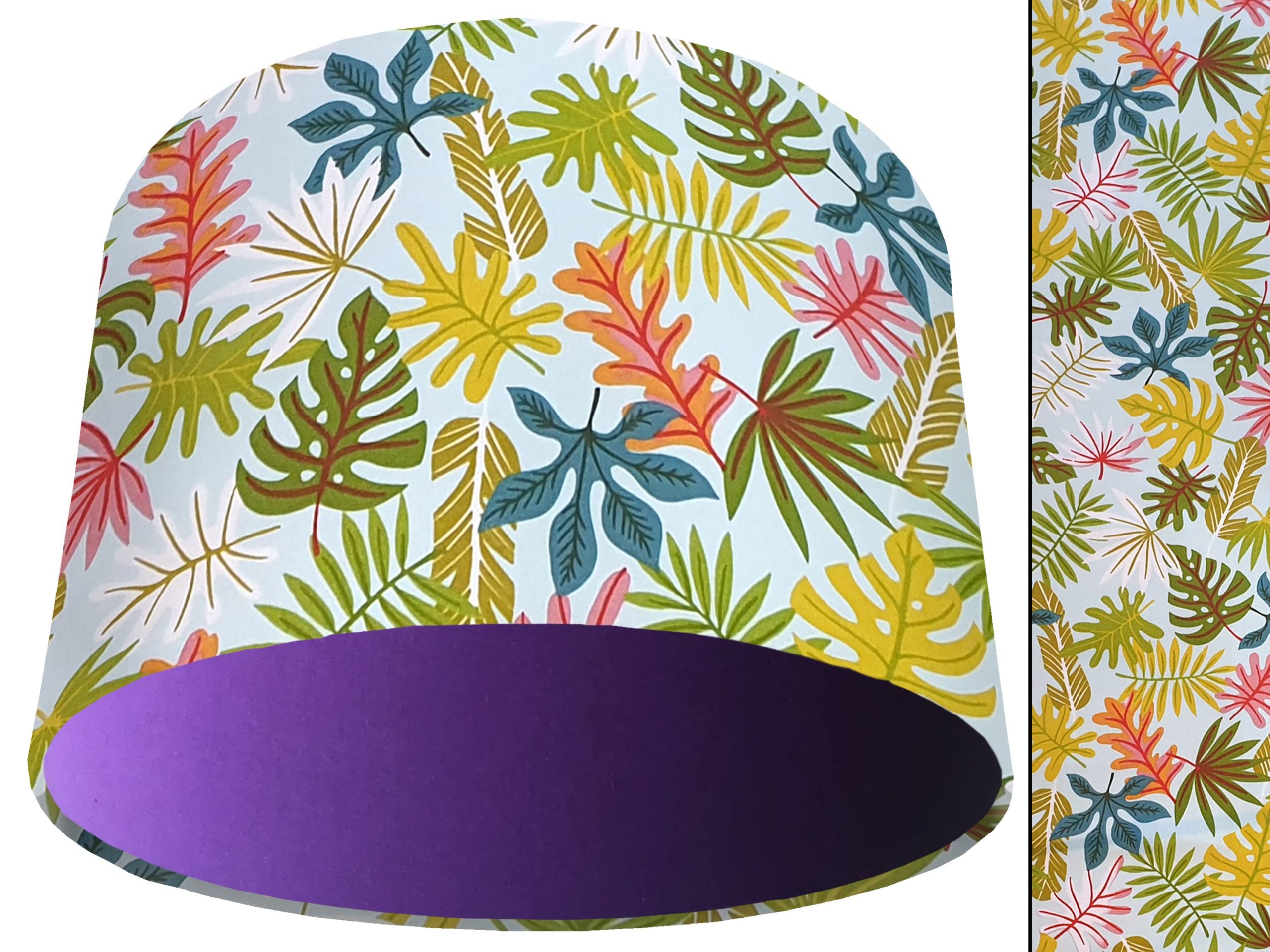 Tropical Leaf Mint Light Shade Purple, Bold Exotic Interior