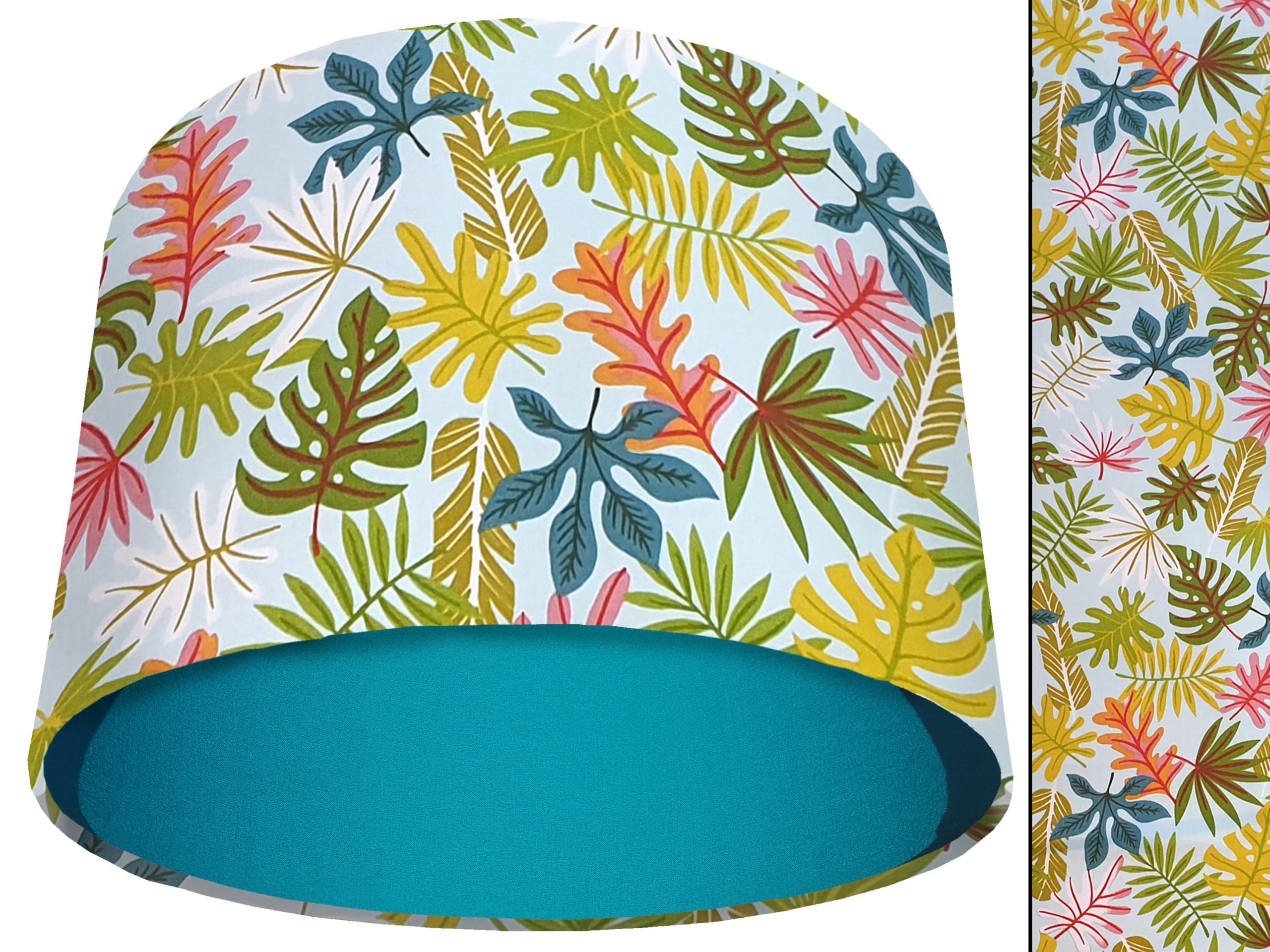 Tropical Leaf Mint Light Shade Teal, Bold Exotic Interior