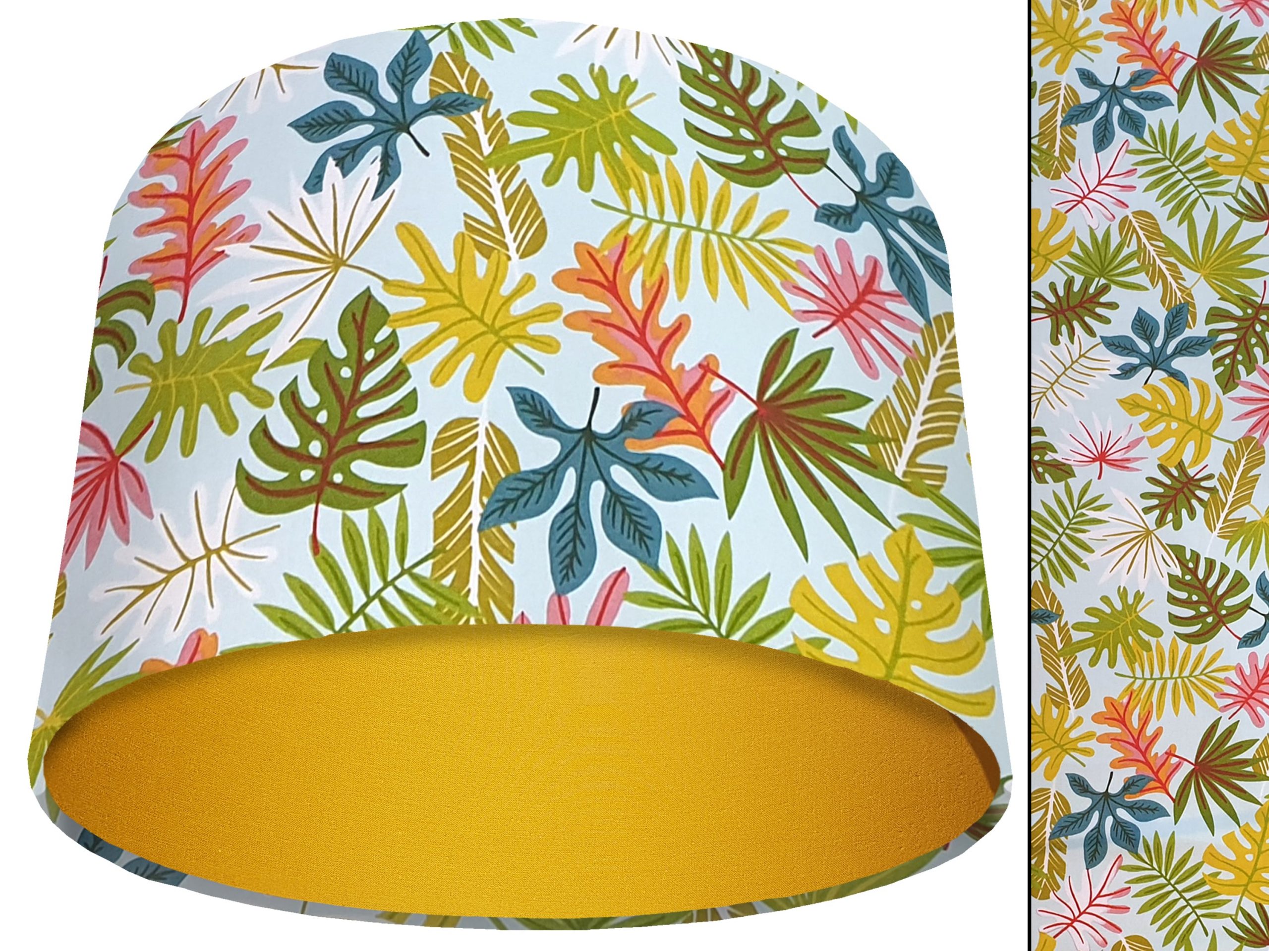 Tropical Leaf Mint Light Shade Yellow, Bold Exotic Interior