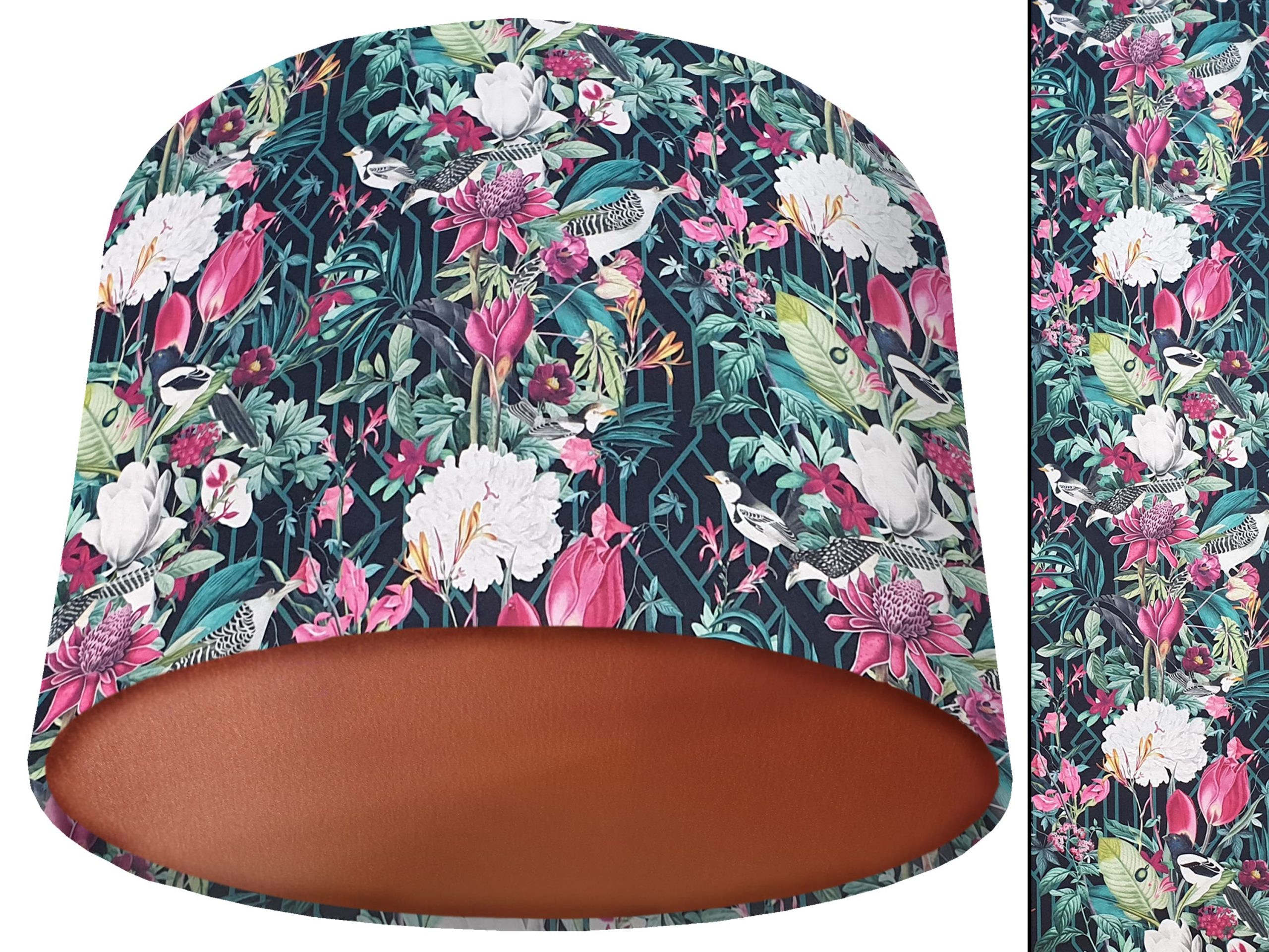 Garden Birds Dark Velvet Lampshade Copper, Country Home