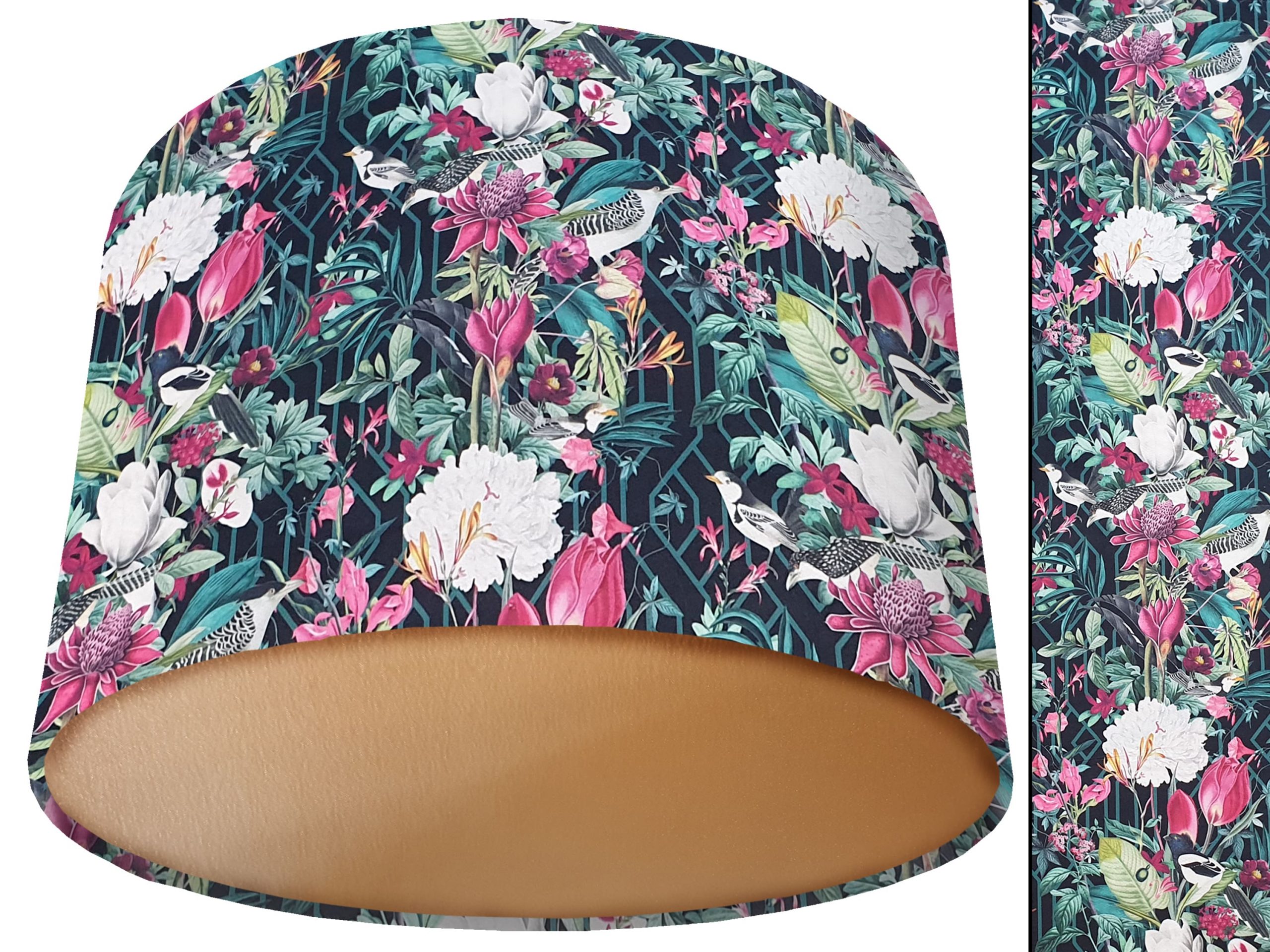 Garden Birds Dark Velvet Lampshade Gold, Country Home