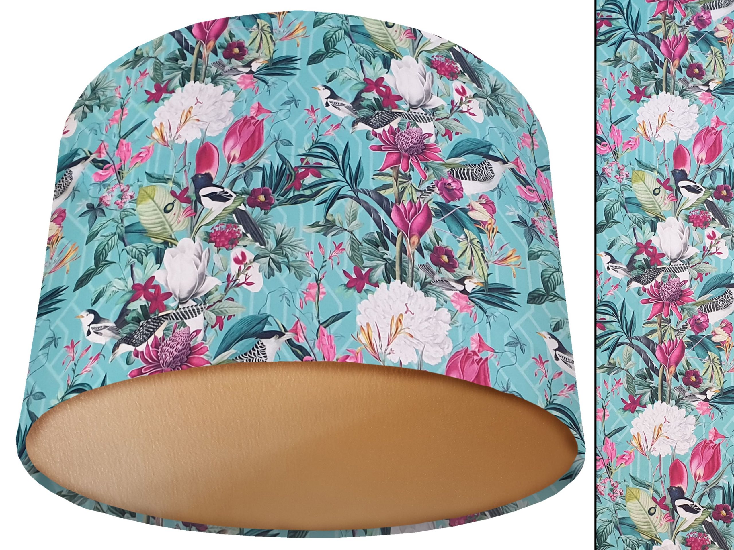 Garden Birds Mint Velvet Lampshade Gold, Modern Country