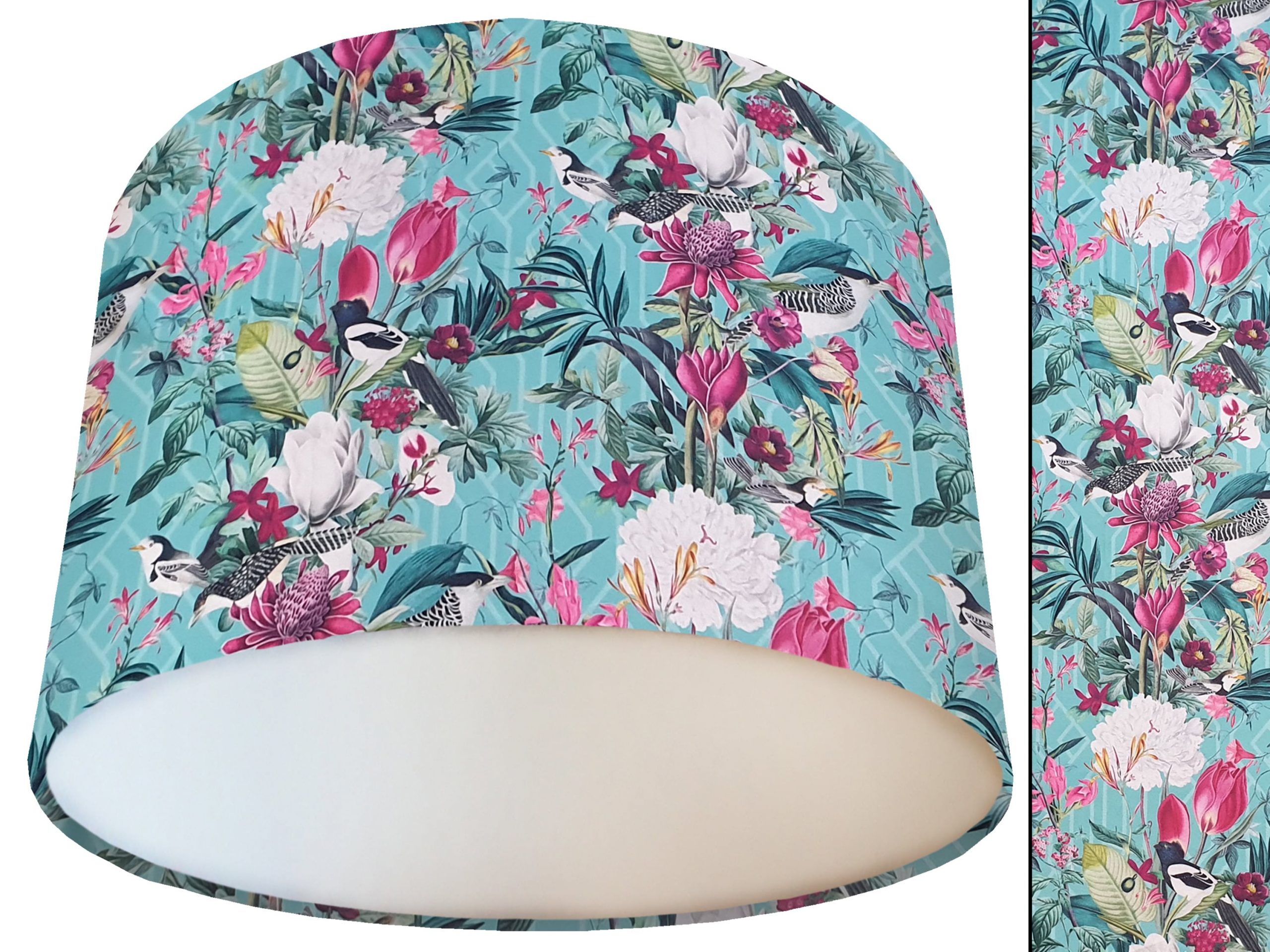 Garden Birds Mint Velvet Lampshade White, Modern Country