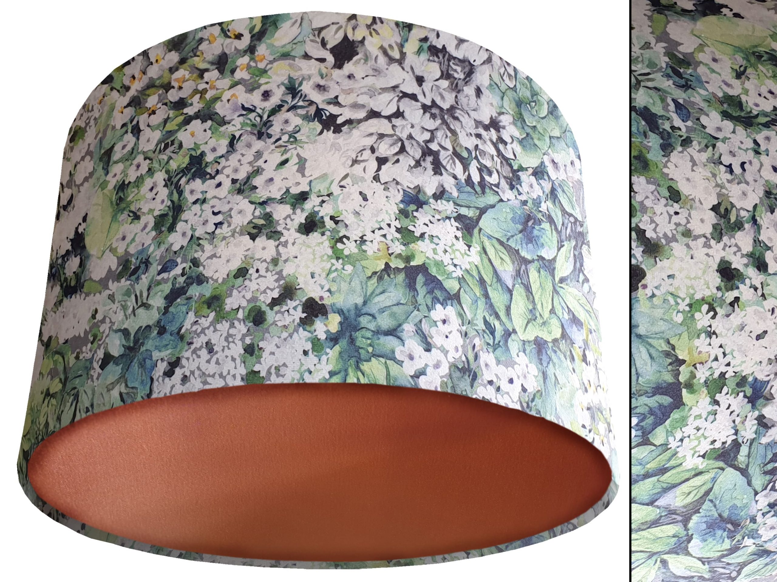 Monet Flowers Velvet Lampshade Copper, Classic Country