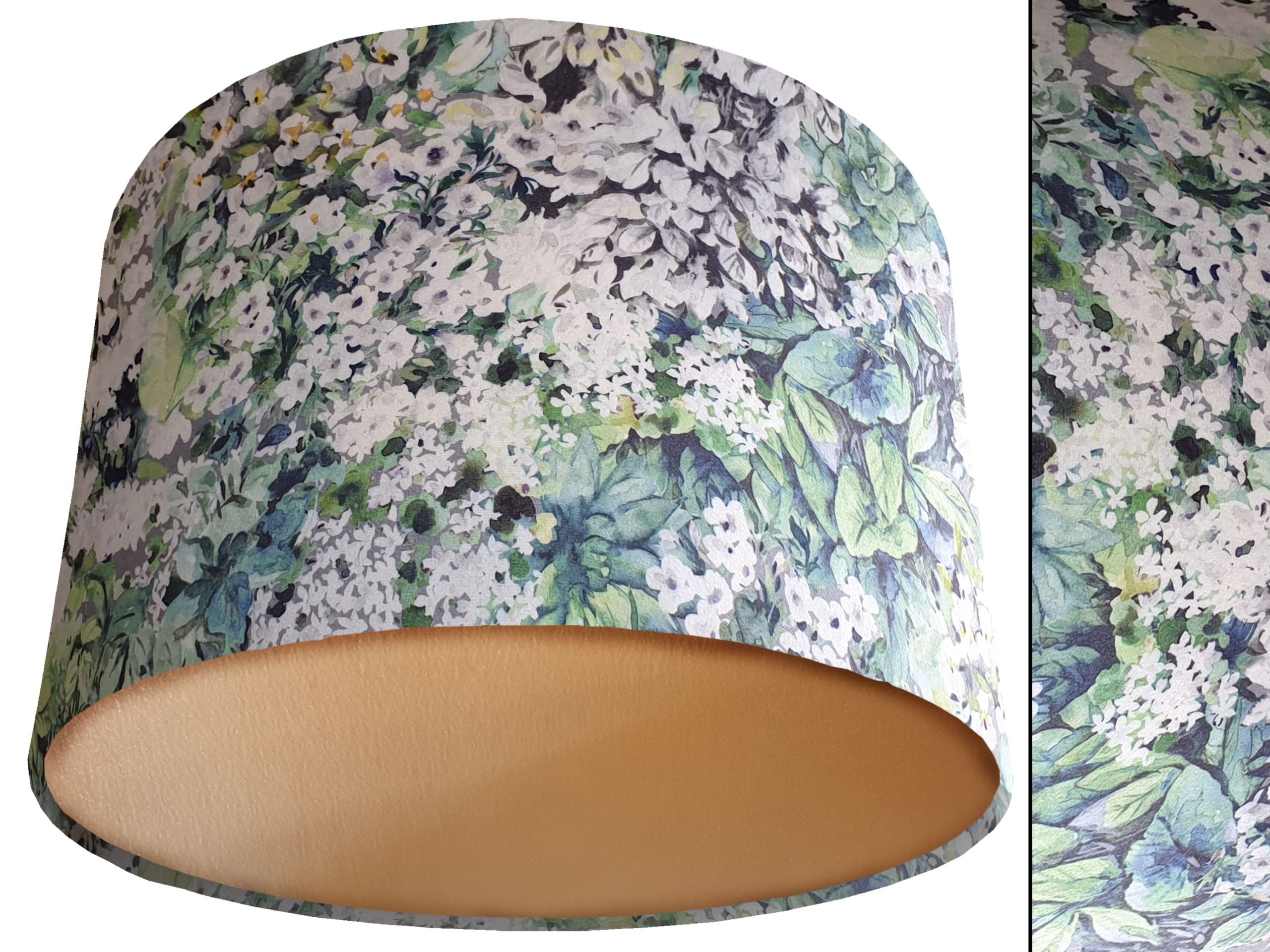 Monet Flowers Velvet Lampshade Gold, Classic Country