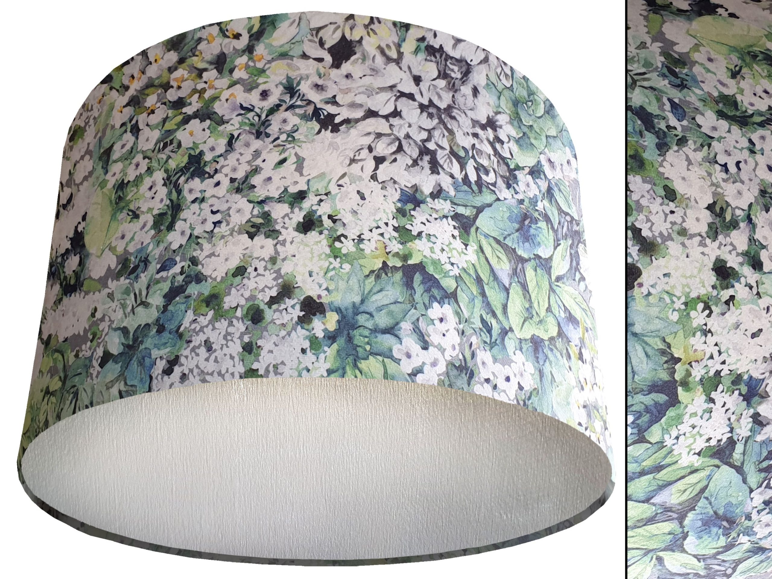 Monet Flowers Velvet Lampshade Silver, Classic Country