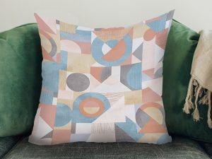 Art Deco Sofa Cushion, Retro Home Interior Design