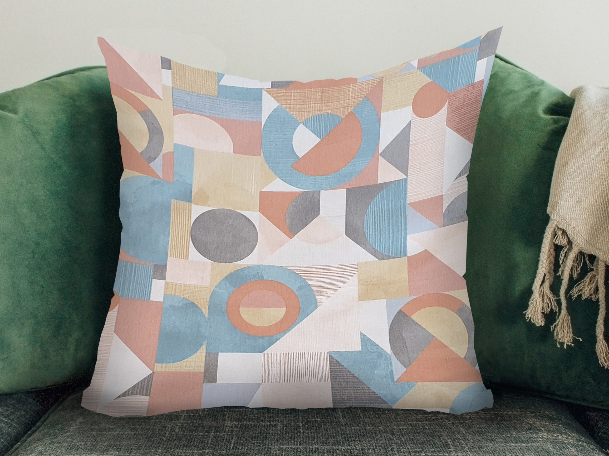 Art Deco Sofa Cushion, Retro Home Interior Design