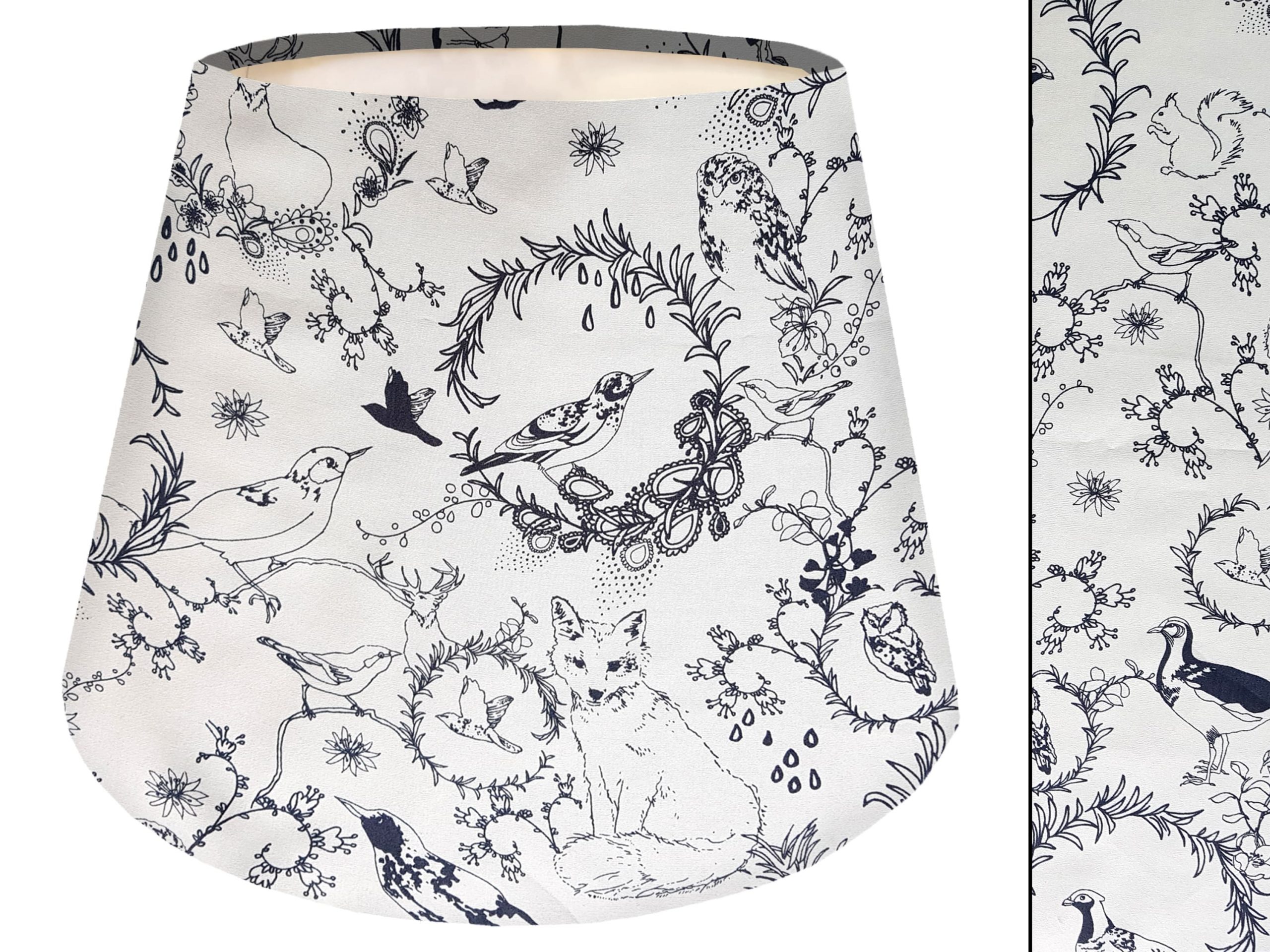 Black & White Animals Empire Lampshade, Country