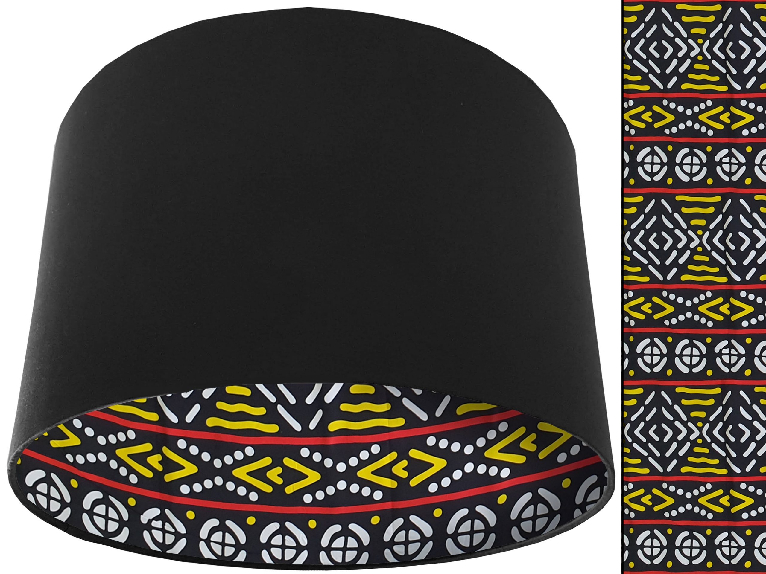 Modern Boho Lampshade Black, Bohemian Geometric Light